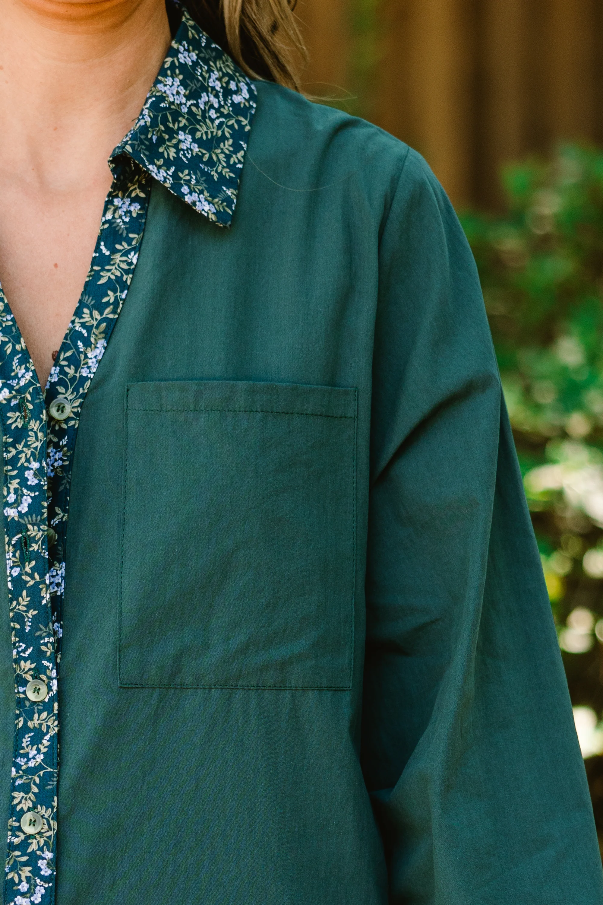Garden Time Top, Green Floral - Giverhouse