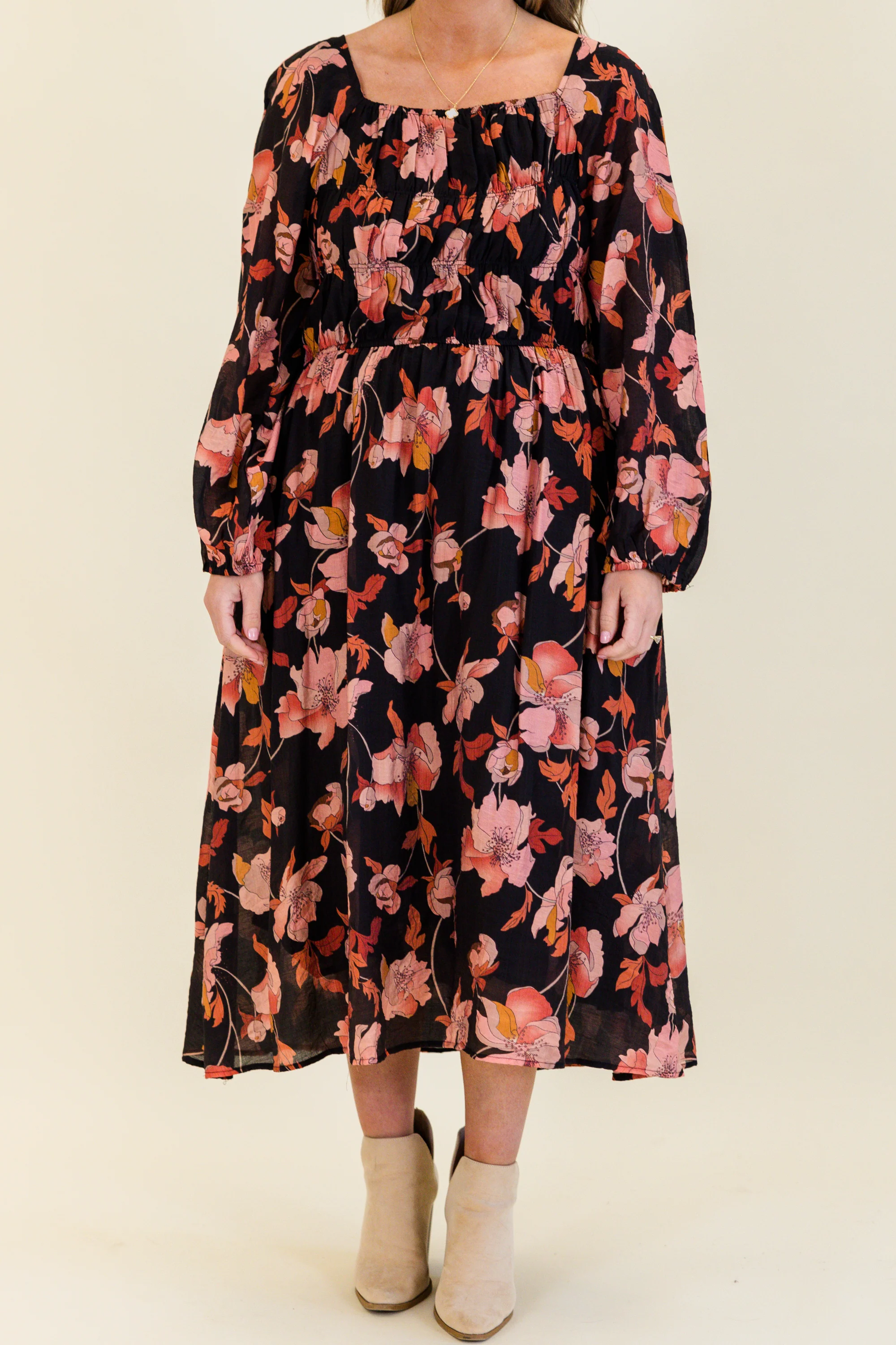 Never Too Early Midi Dress, Black - Giverhouse