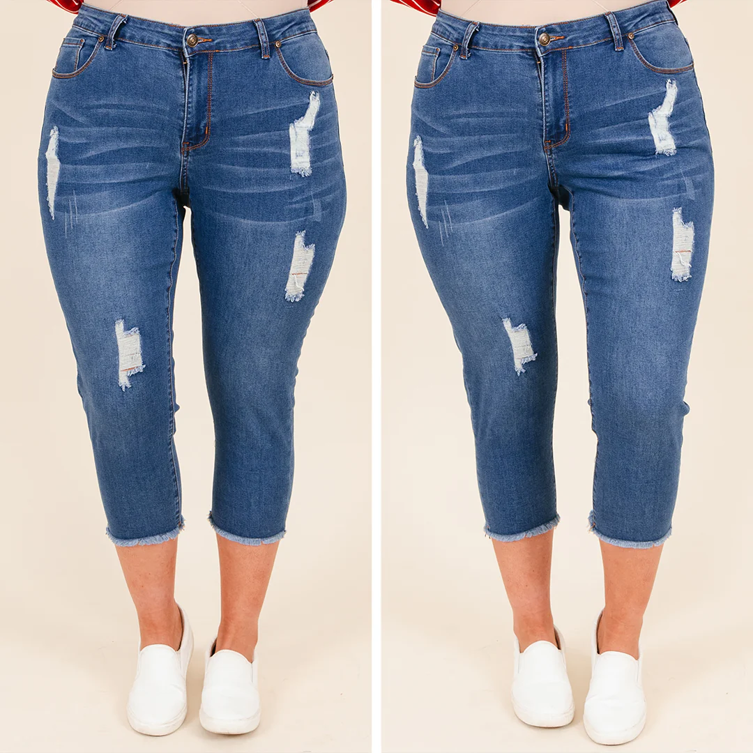 No Matter What Capris, Medium Wash - Giverhouse