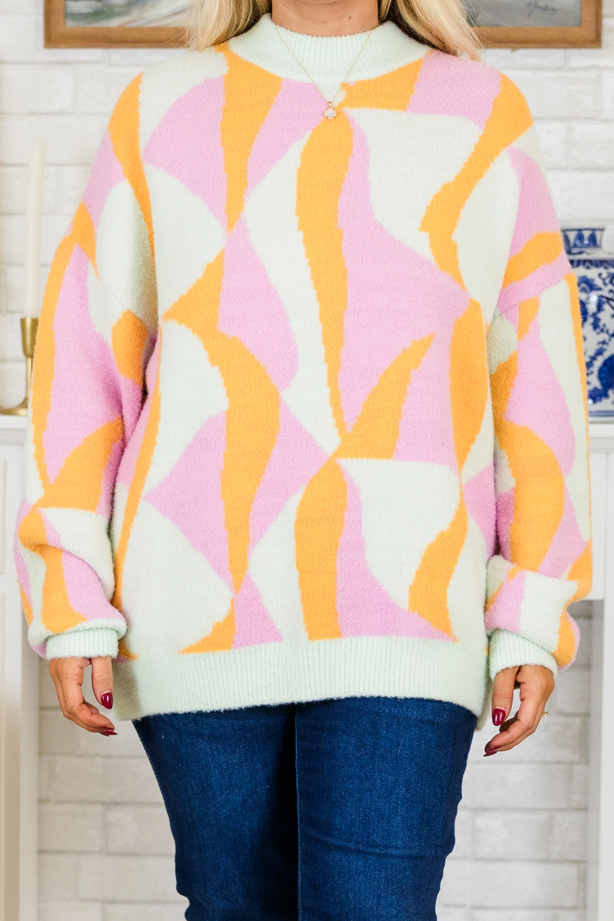 Hug Me Sweater, Orange Multi - Giverhouse