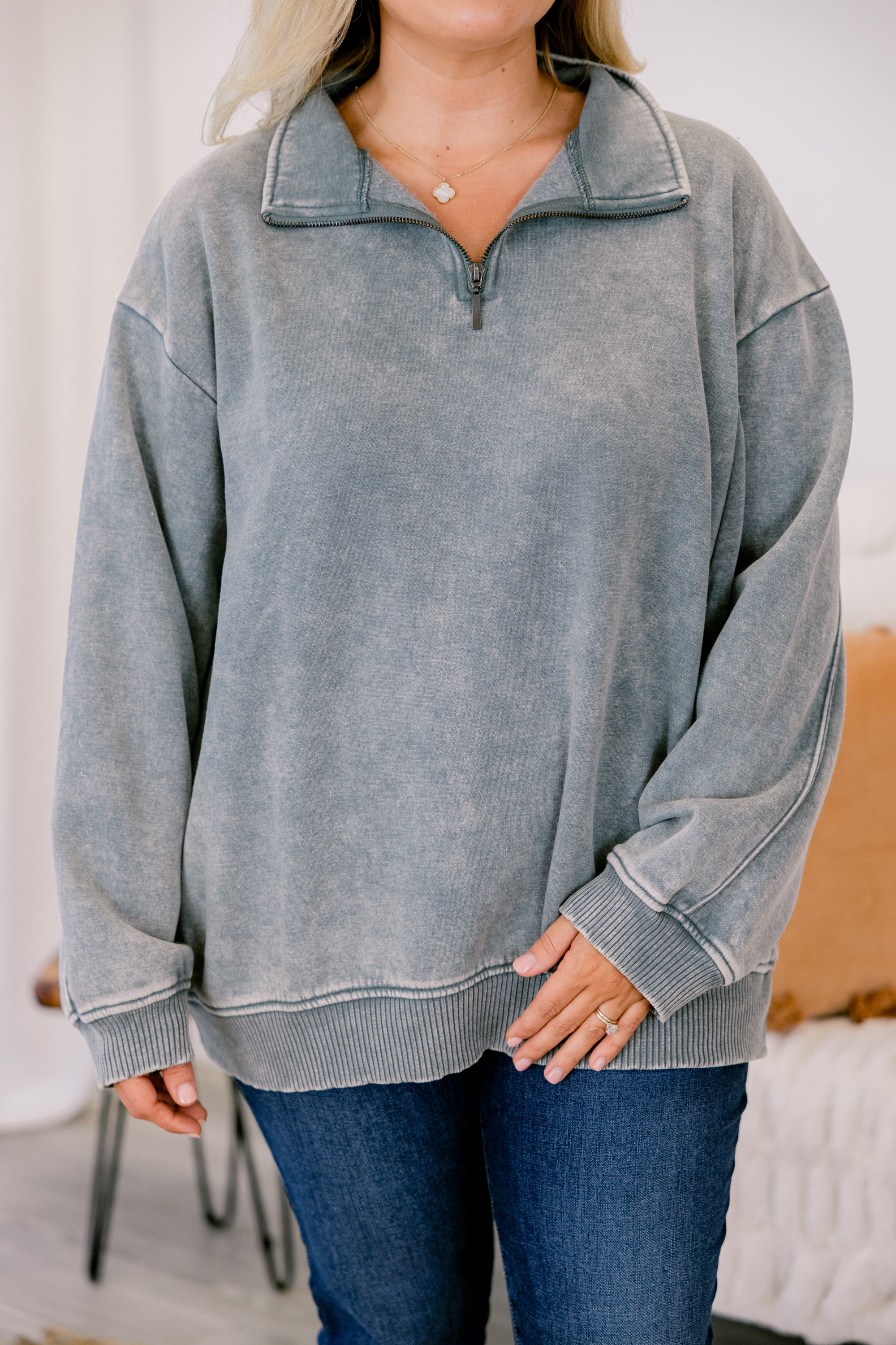 Time To Tell Pullover, Ash Jade - Giverhouse