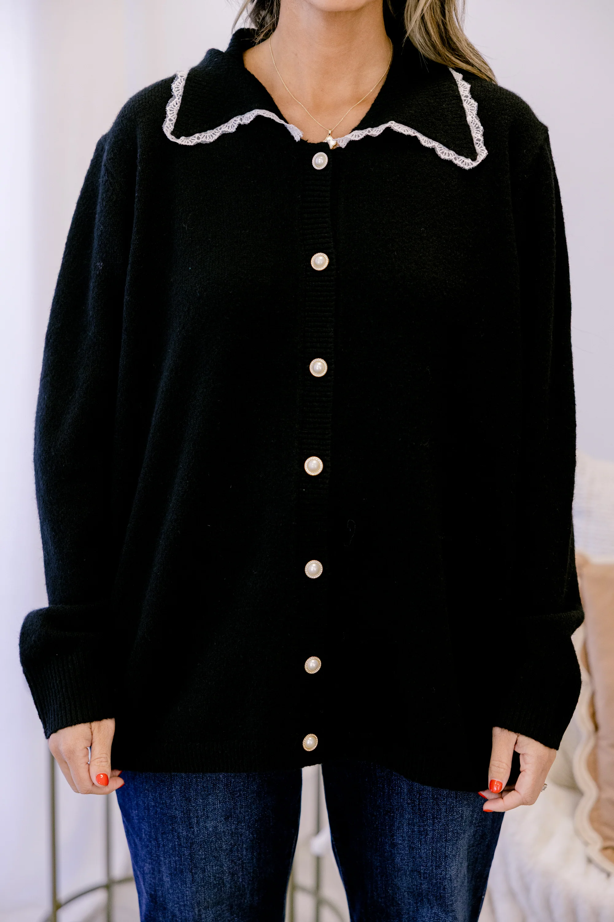 Perfectly Peaceful Cardigan, Black - Giverhouse