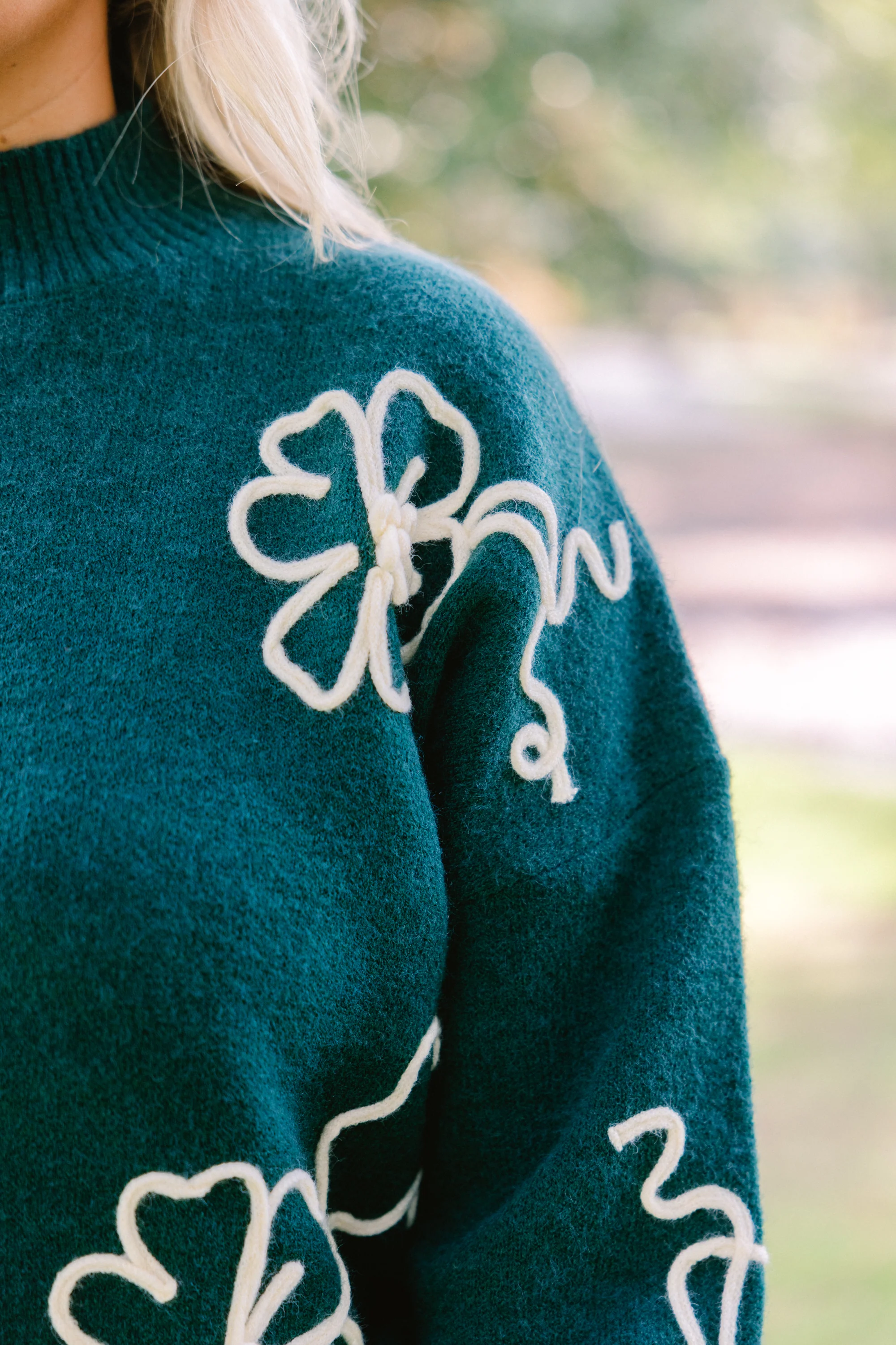 Flowering After Frost Sweater, Green - Giverhouse