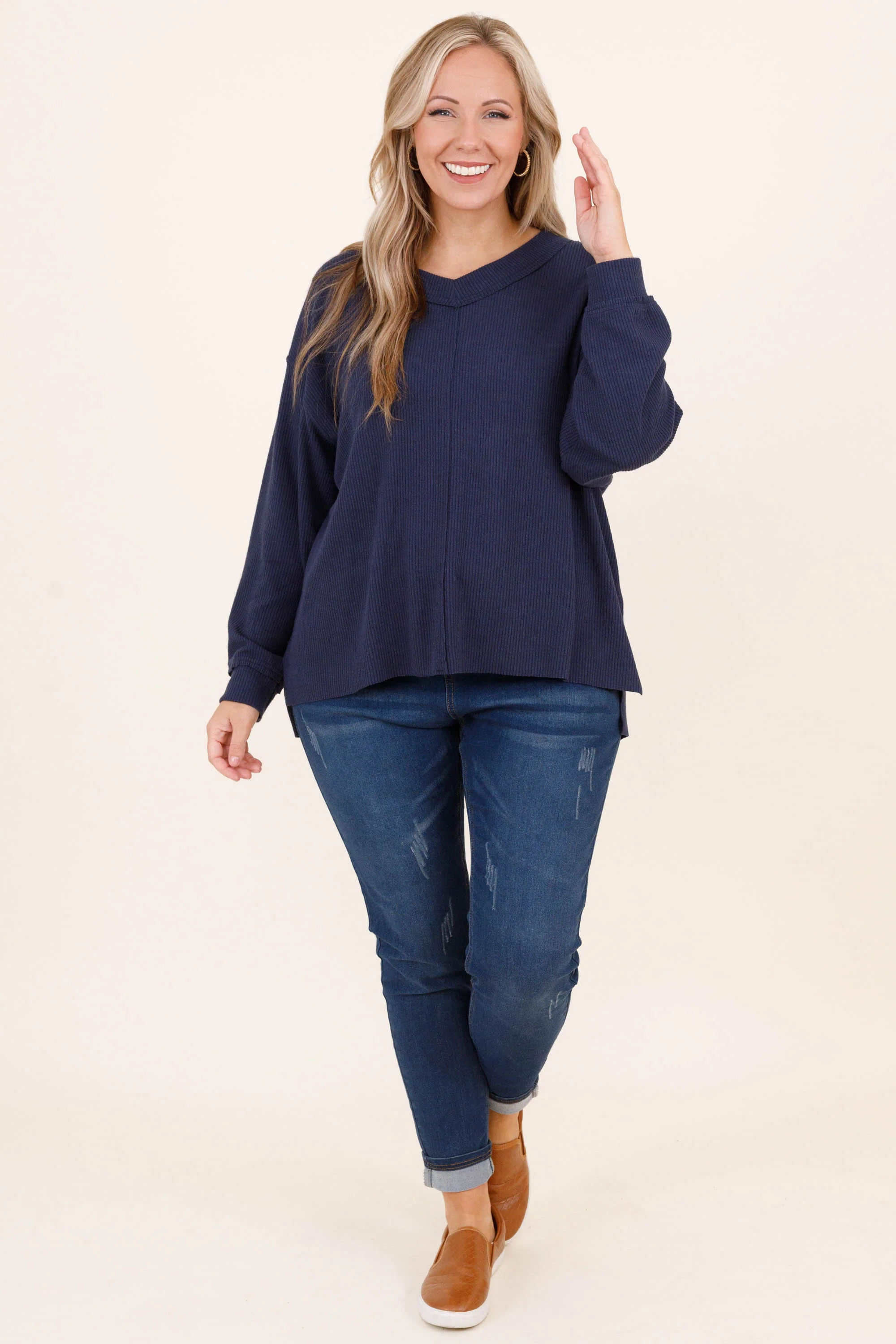 It's Our Time Pullover, Navy - Giverhouse
