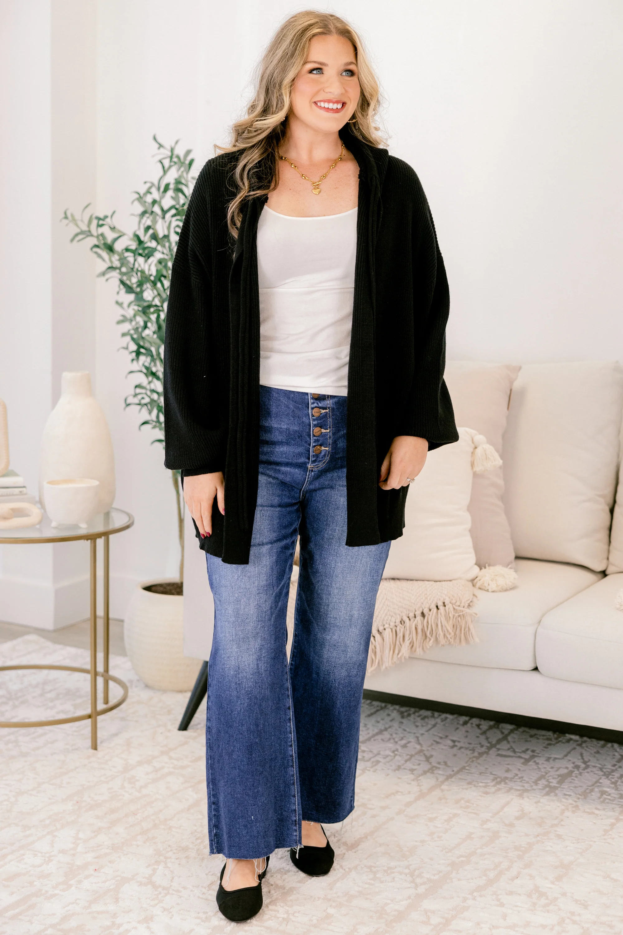 Kind Of Comforting Cardigan, Black - Giverhouse