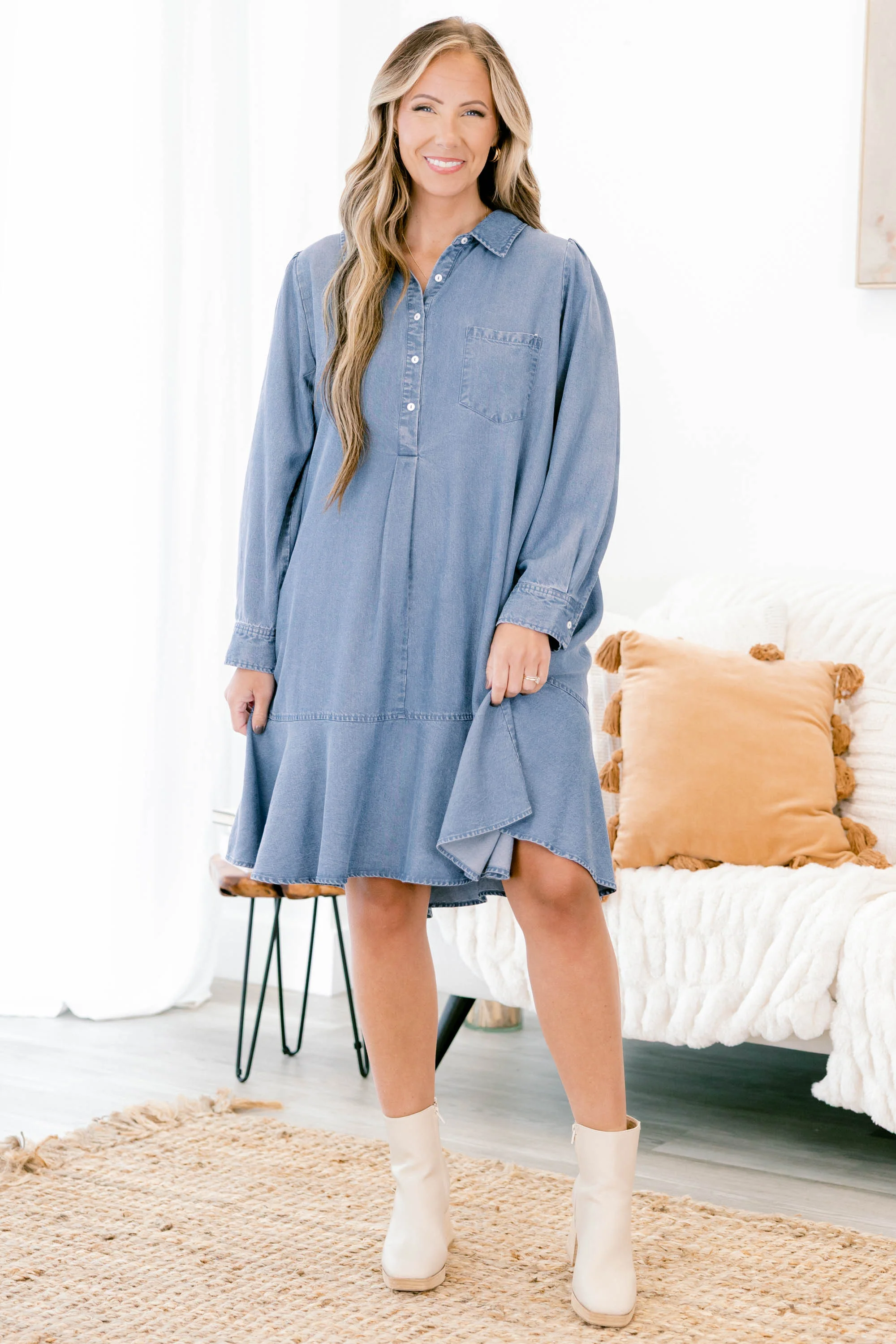Days Like Today Dress, Denim Blue - Giverhouse