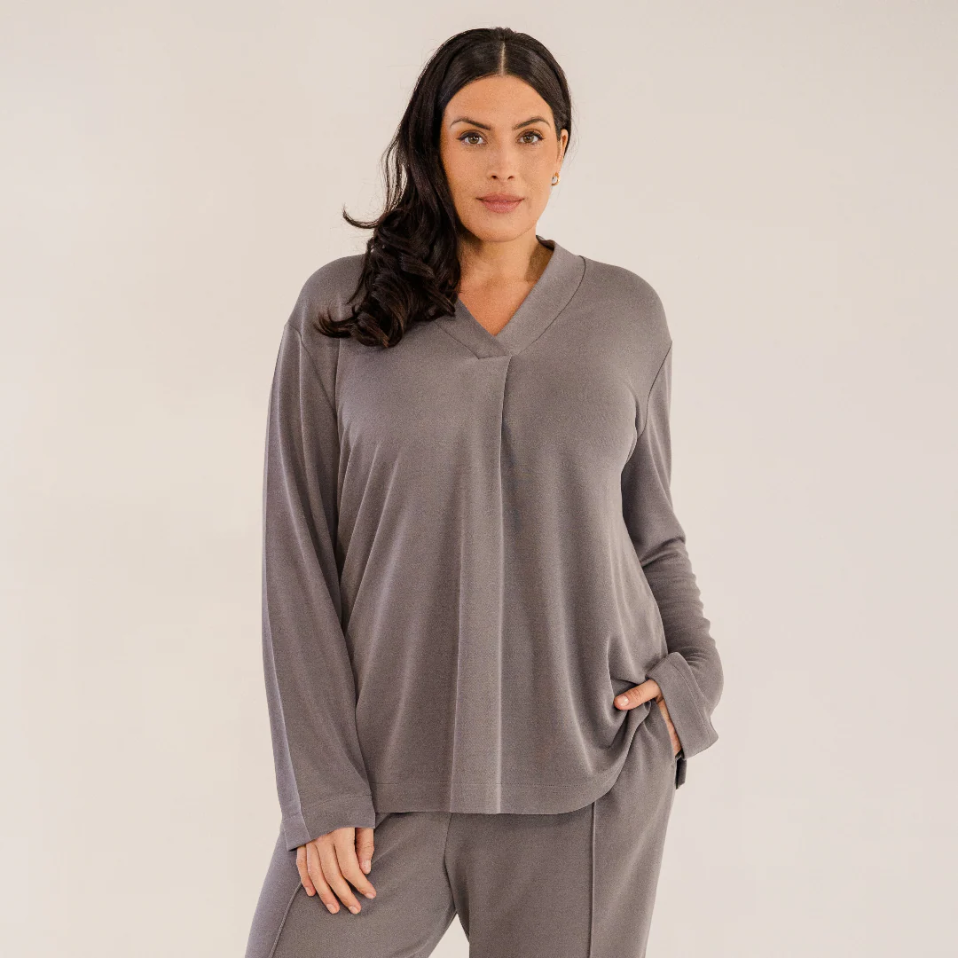 Bowery Wide V-Neck Tunic, Castle Rock - Giverhouse
