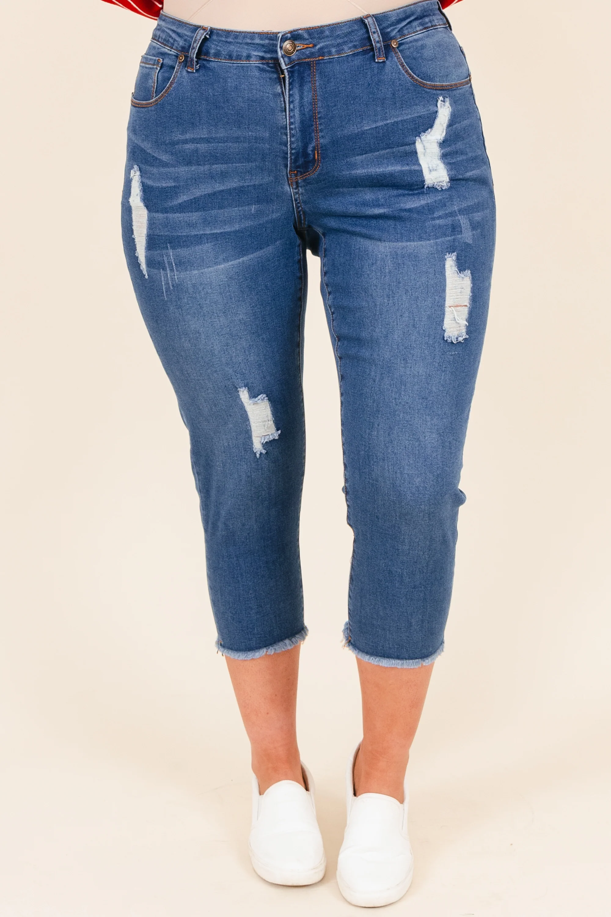 No Matter What Capris, Medium Wash - Giverhouse