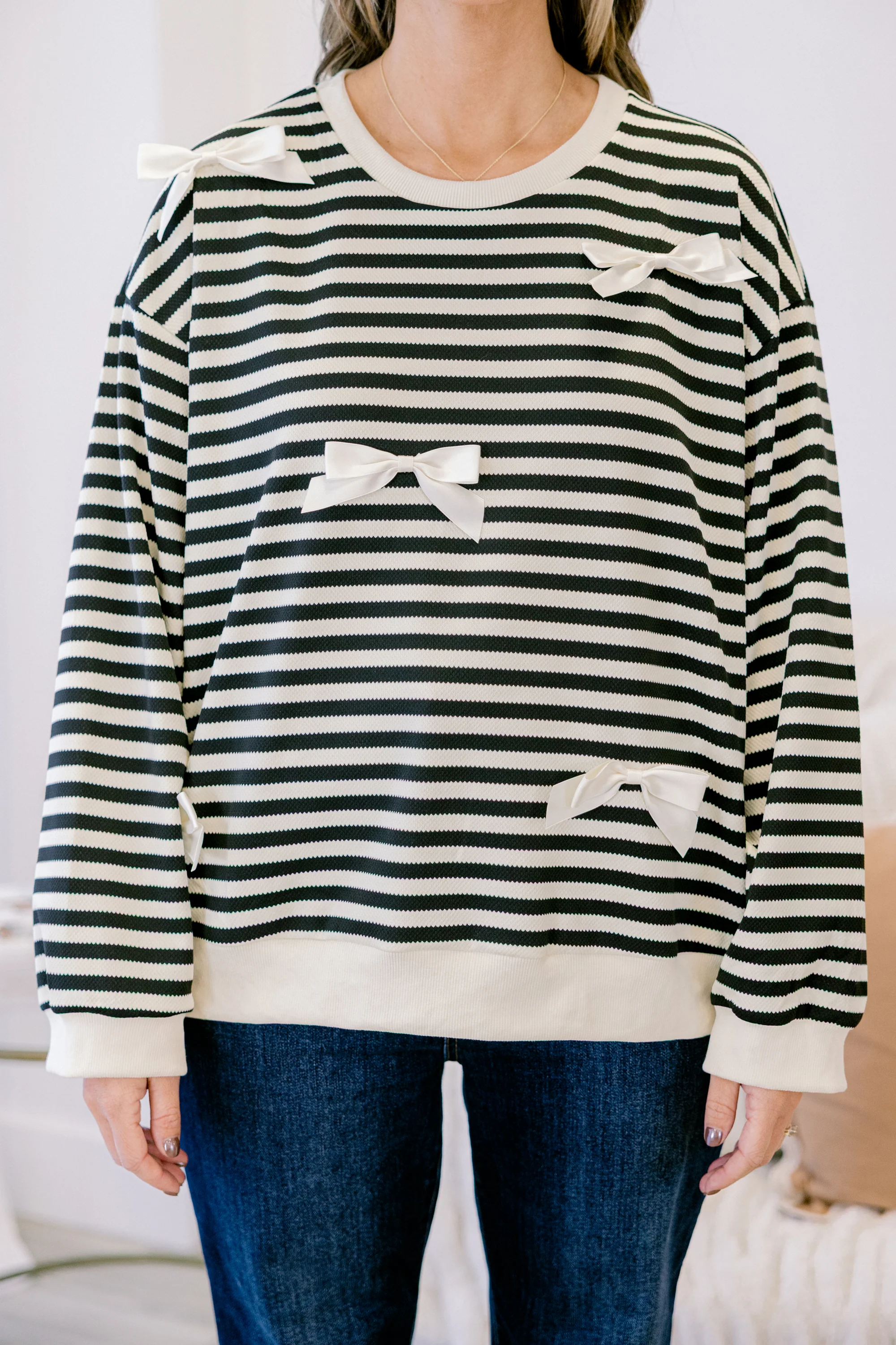 Bow-tiful Girl Pullover, Black - Giverhouse