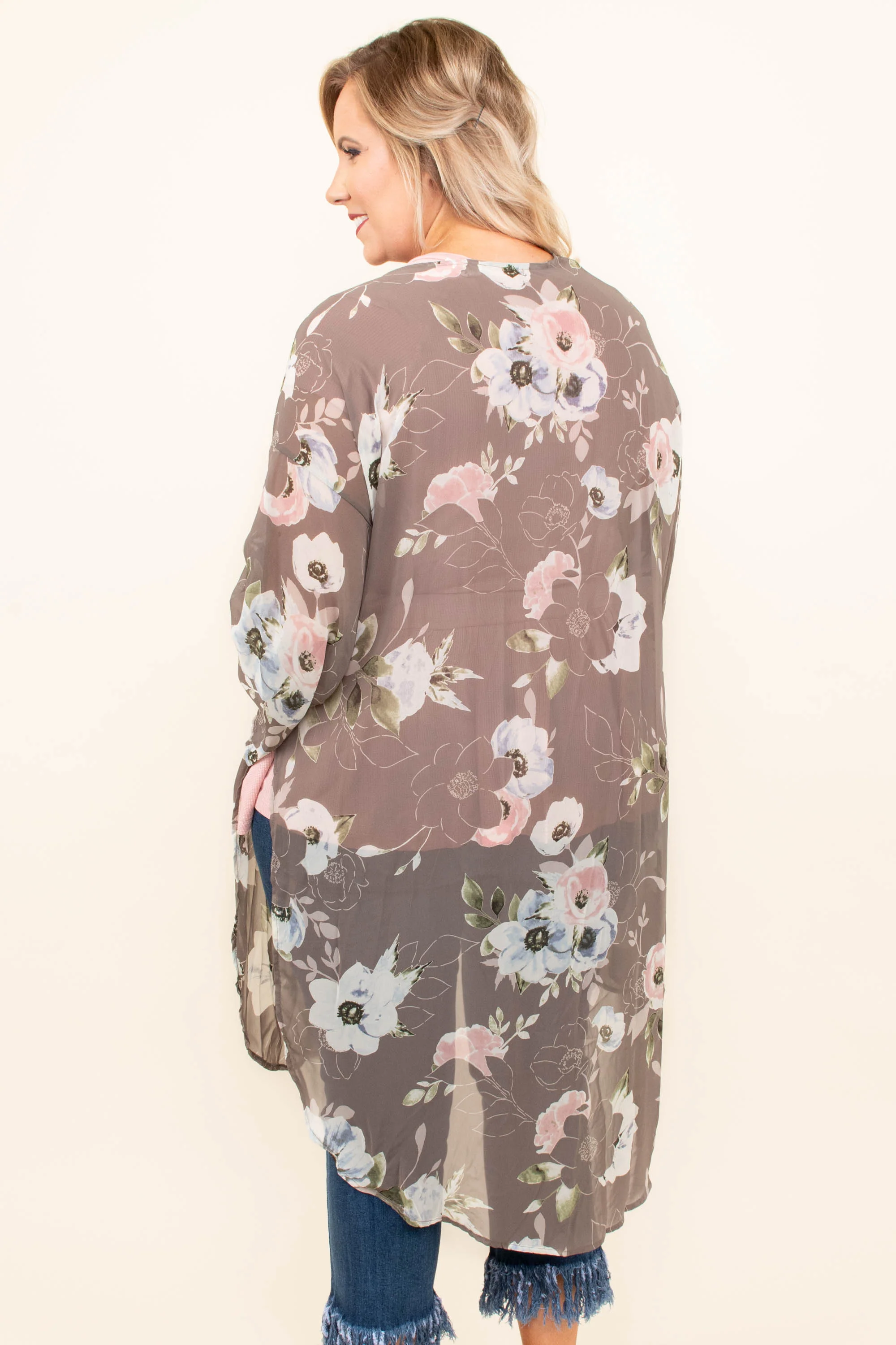 Ocean Avenue Kimono, Grey - Giverhouse