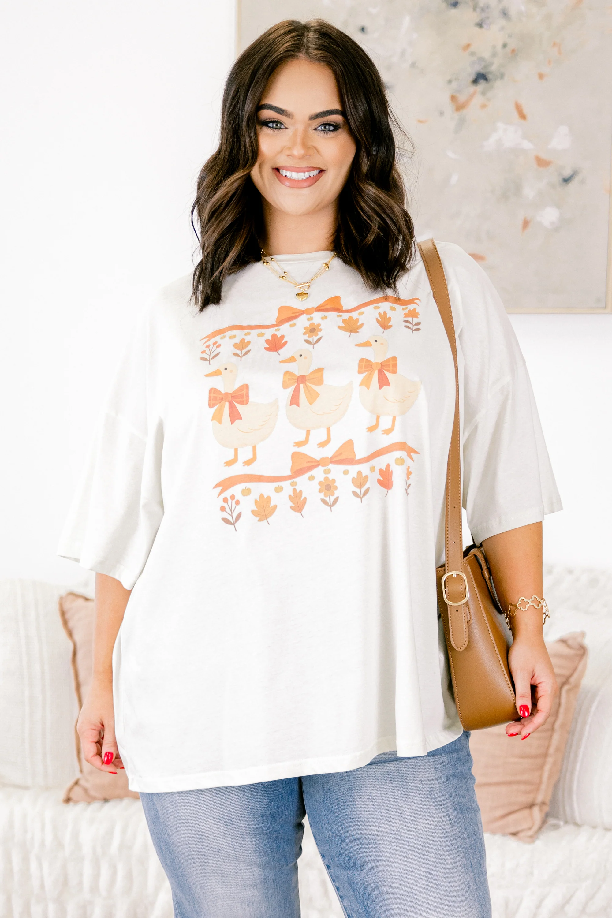 Mother Goose Boyfriend Tee, Ivory - Giverhouse