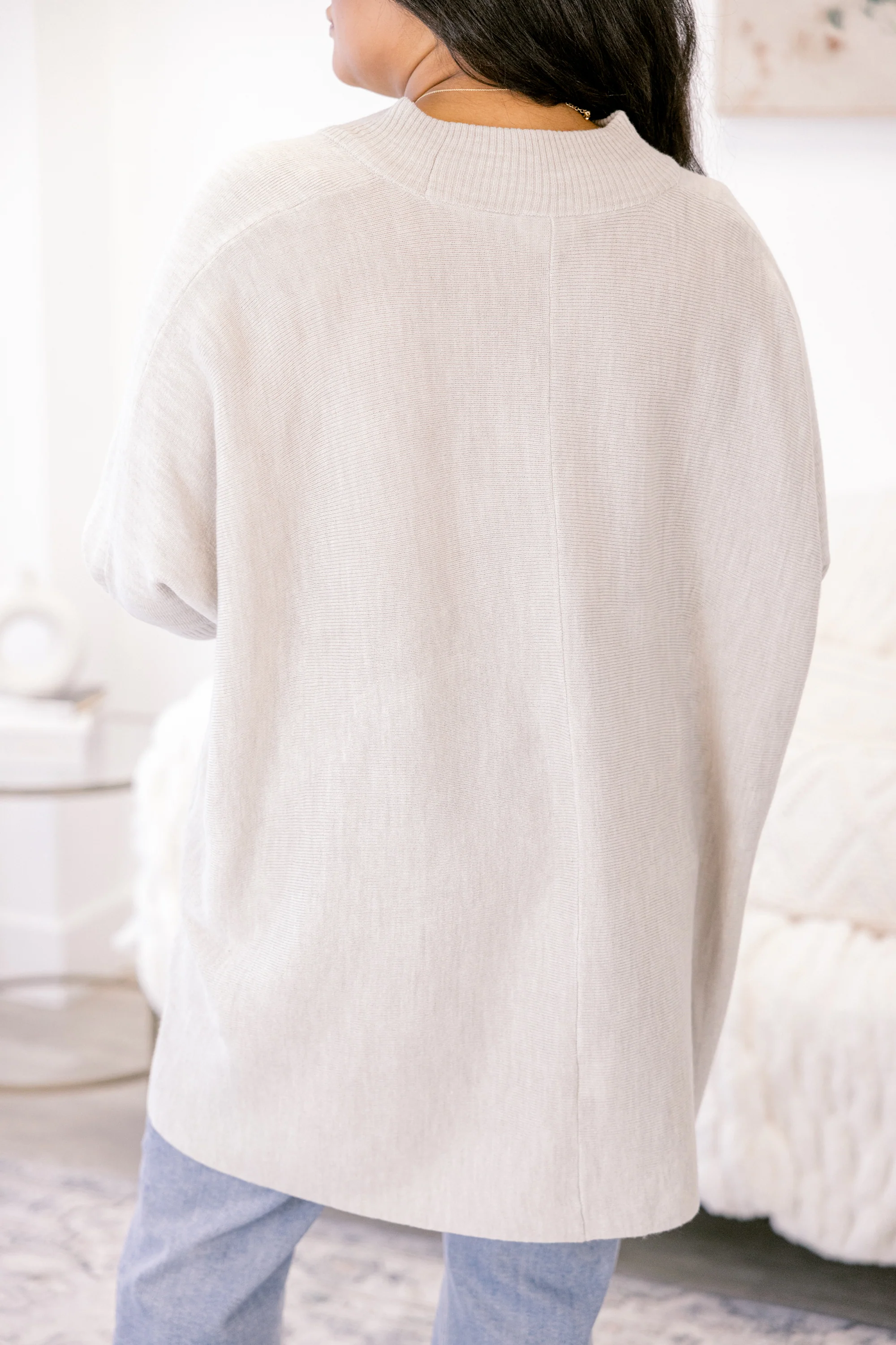 Thinking Of Us Tunic, Light Gray - Giverhouse