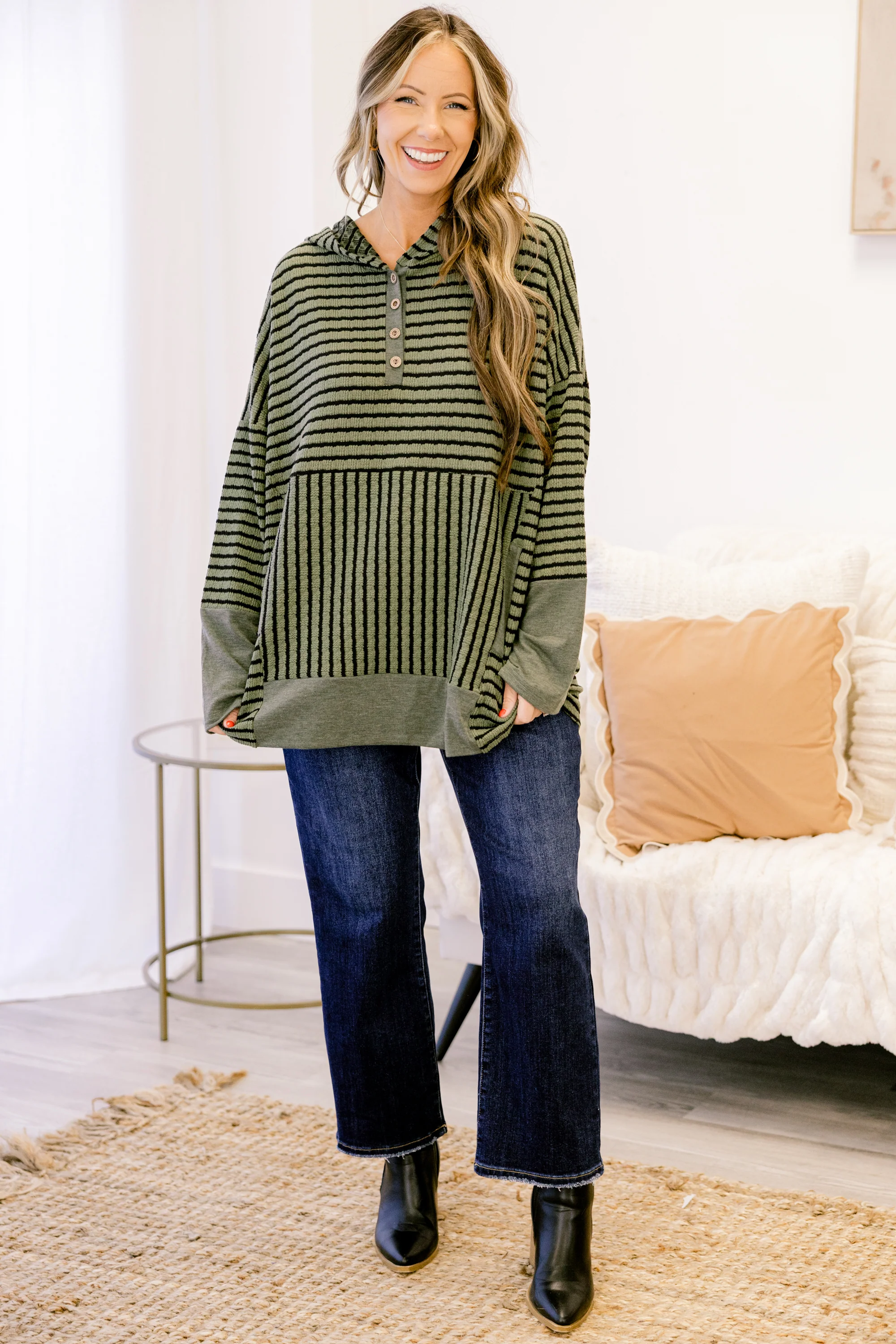 Coastal Breeze Hoodie, Green-Black - Giverhouse