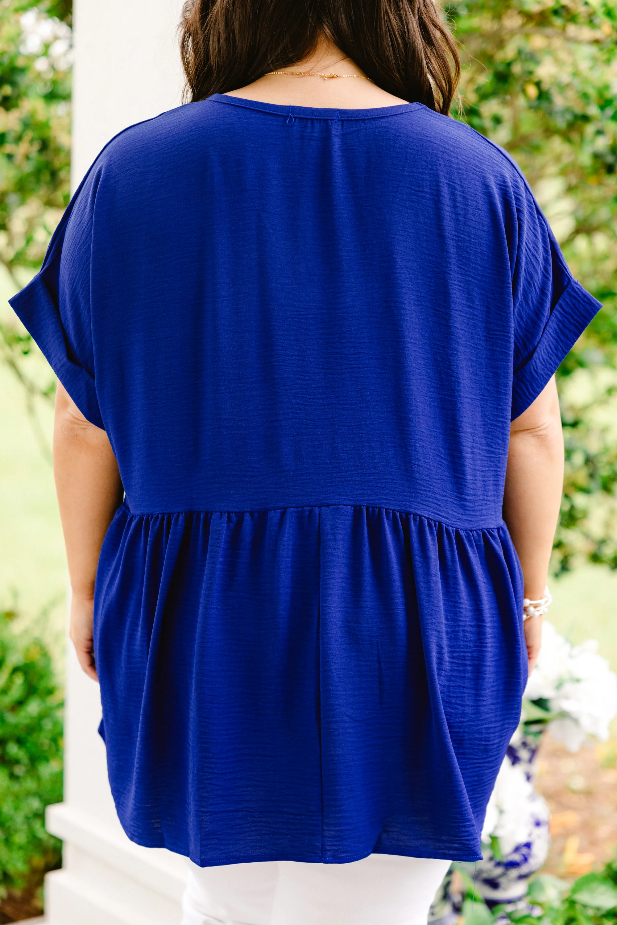 Wide Eyed Gaze Top, Royal Blue - Giverhouse