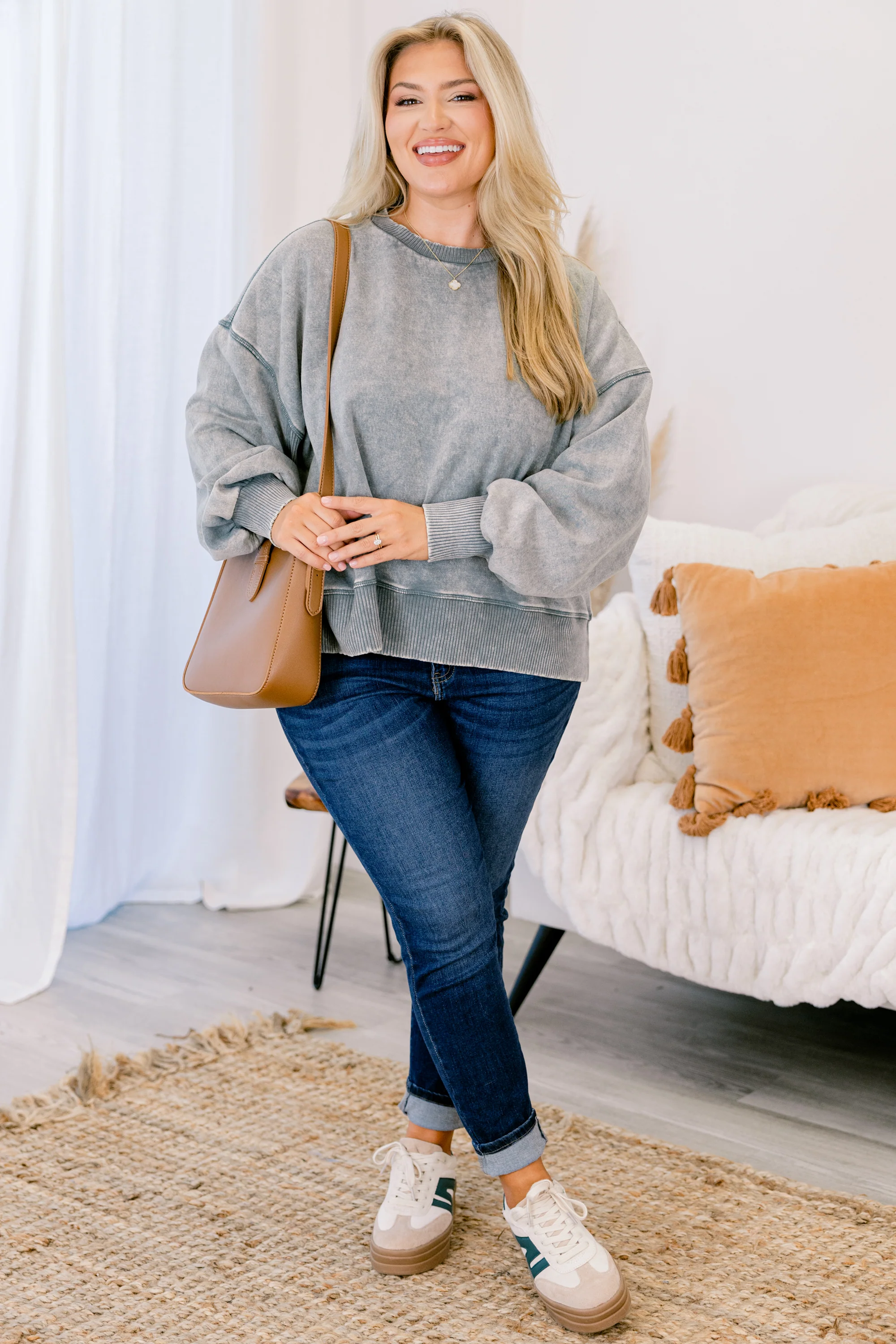 Only Getting Started Pullover, Ash Jade - Giverhouse