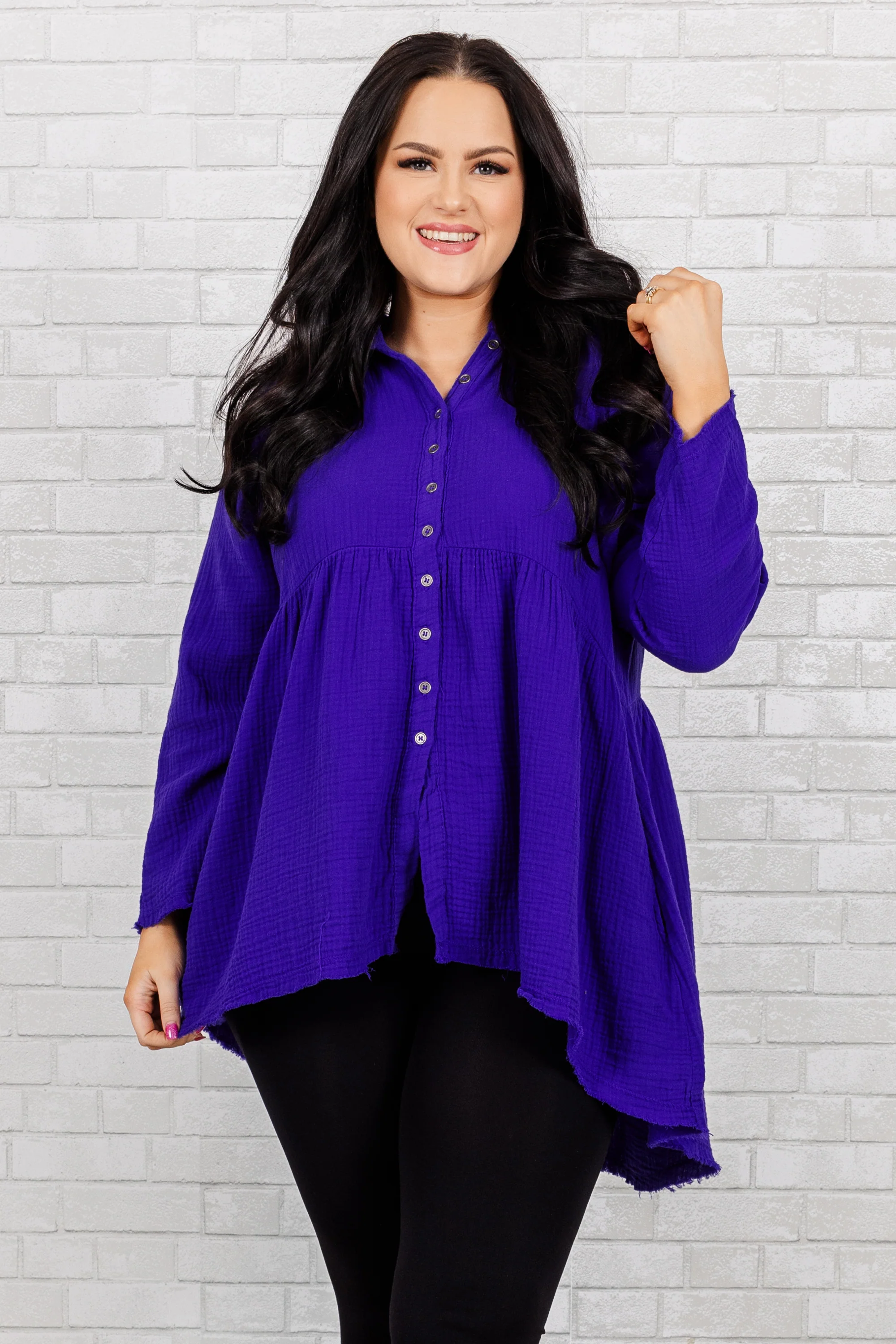 Stuck In Her Daydream Top, Bright Blue - Giverhouse