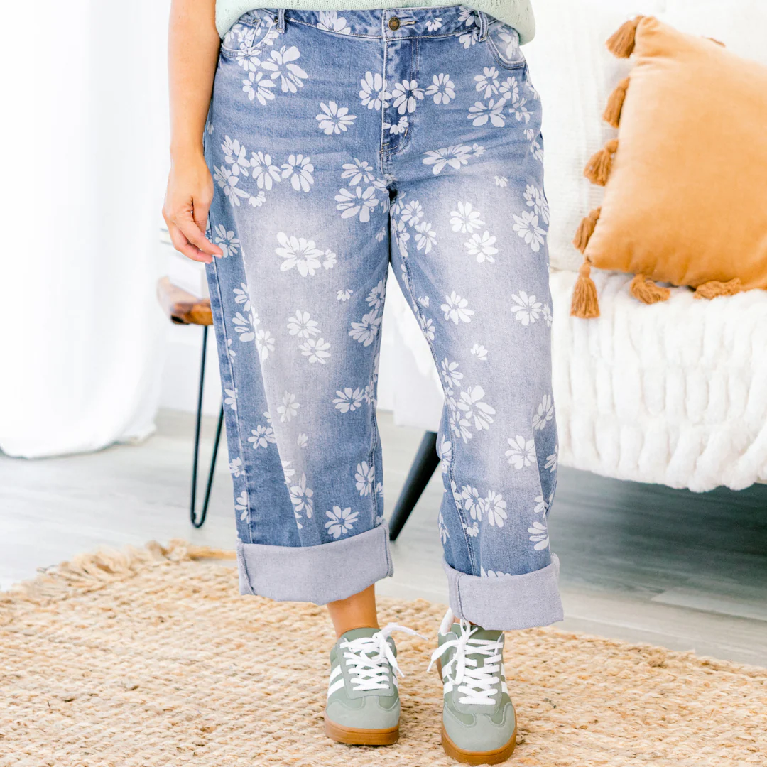 Passing Notes Jeans, Floral Mix - Giverhouse