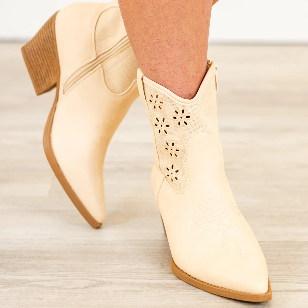 All For Fun Booties, Beige - Giverhouse