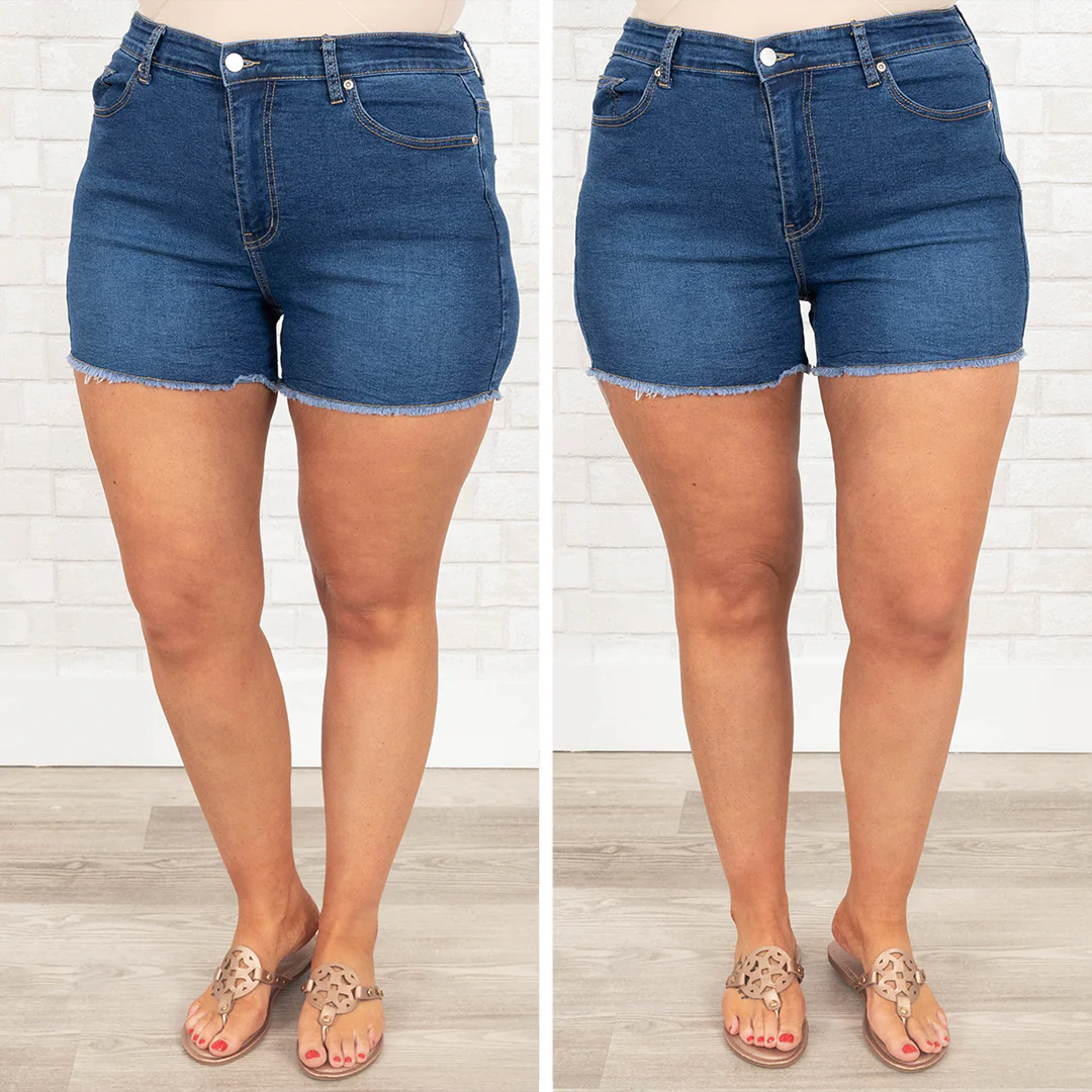 Time In The Sun Shorts, Medium Wash - Giverhouse