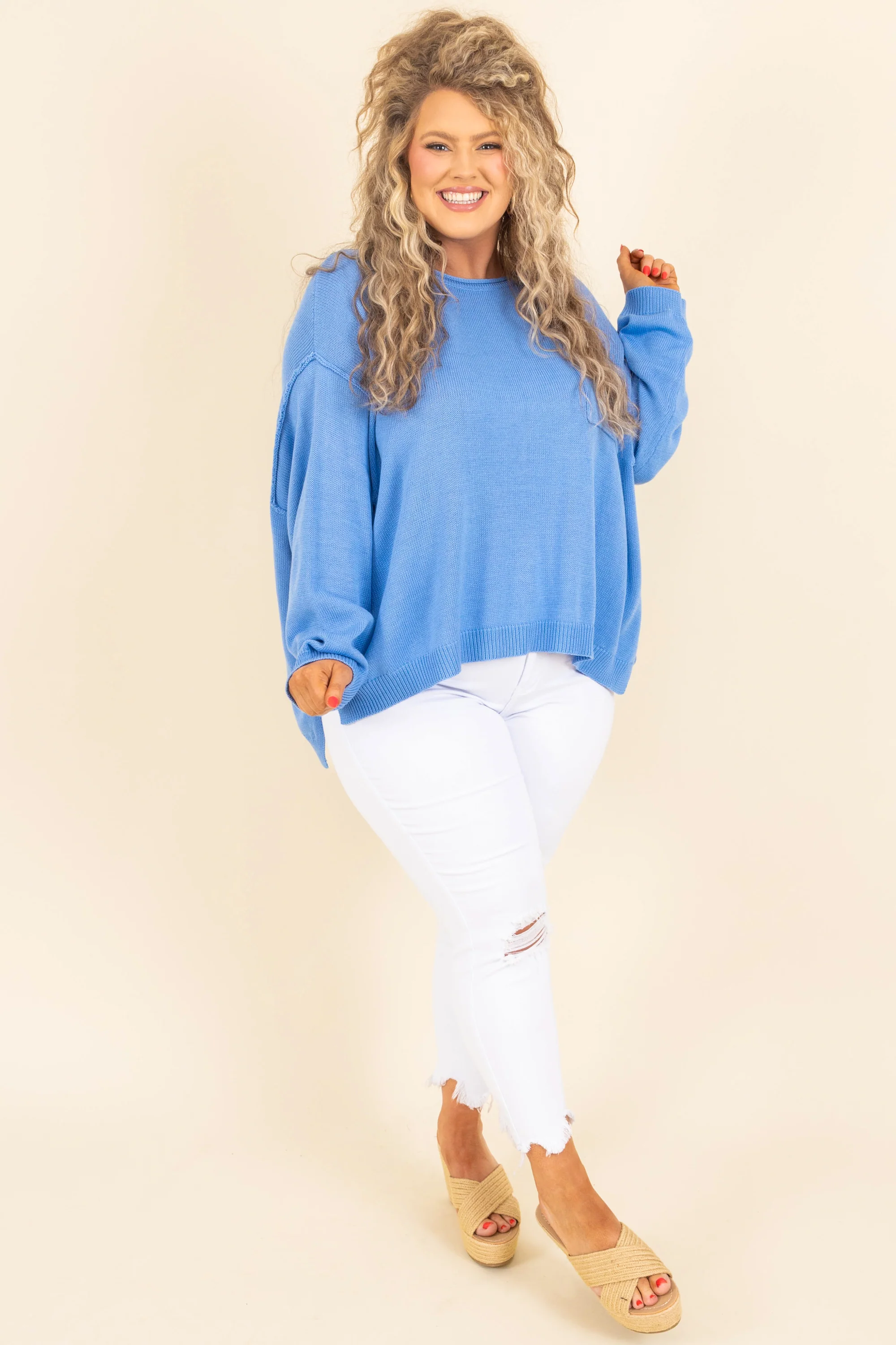 Let Me Be Sweater, Dusty Blue - Giverhouse