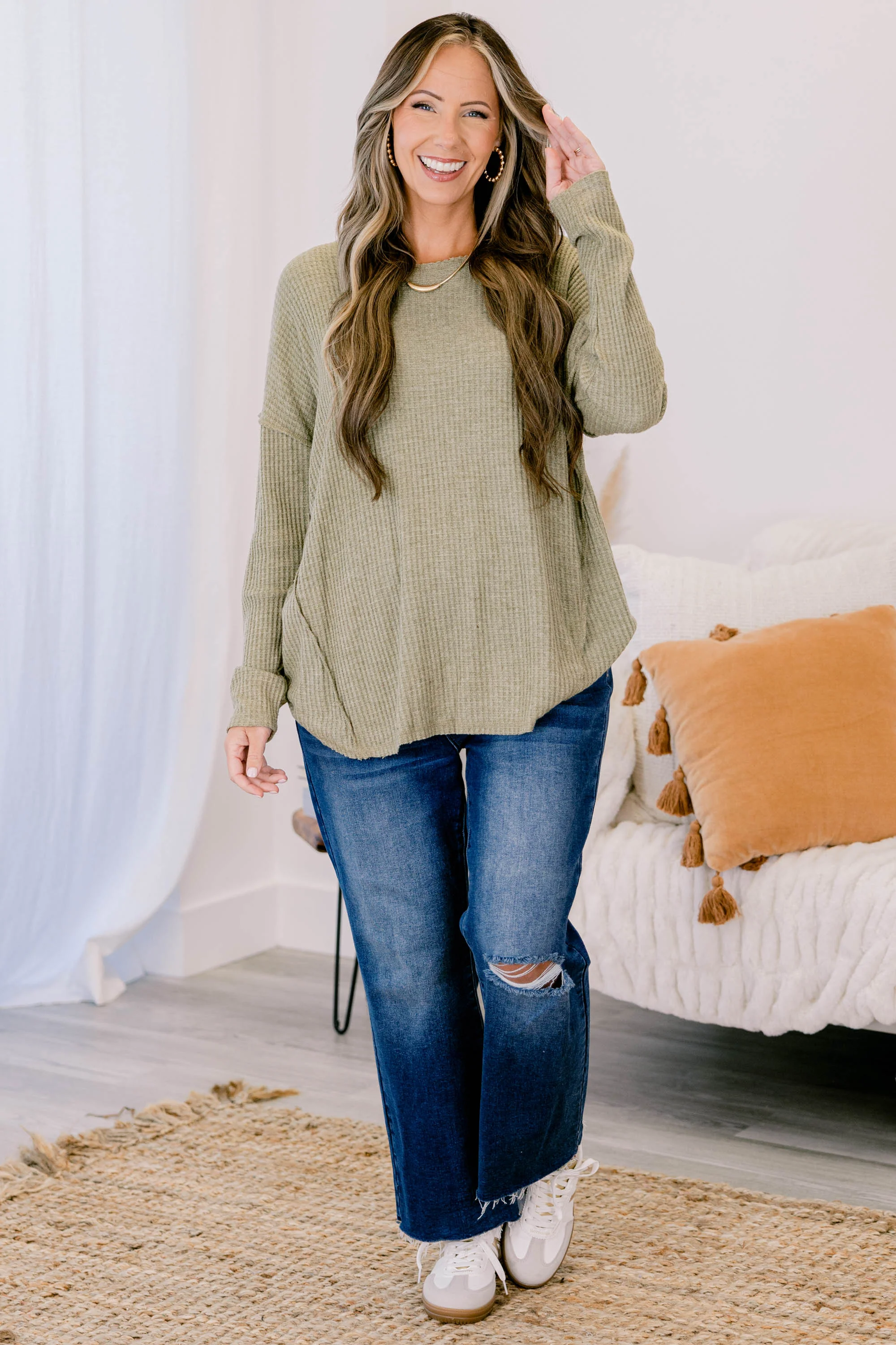 Can't Stop Love Top, Olive - Giverhouse