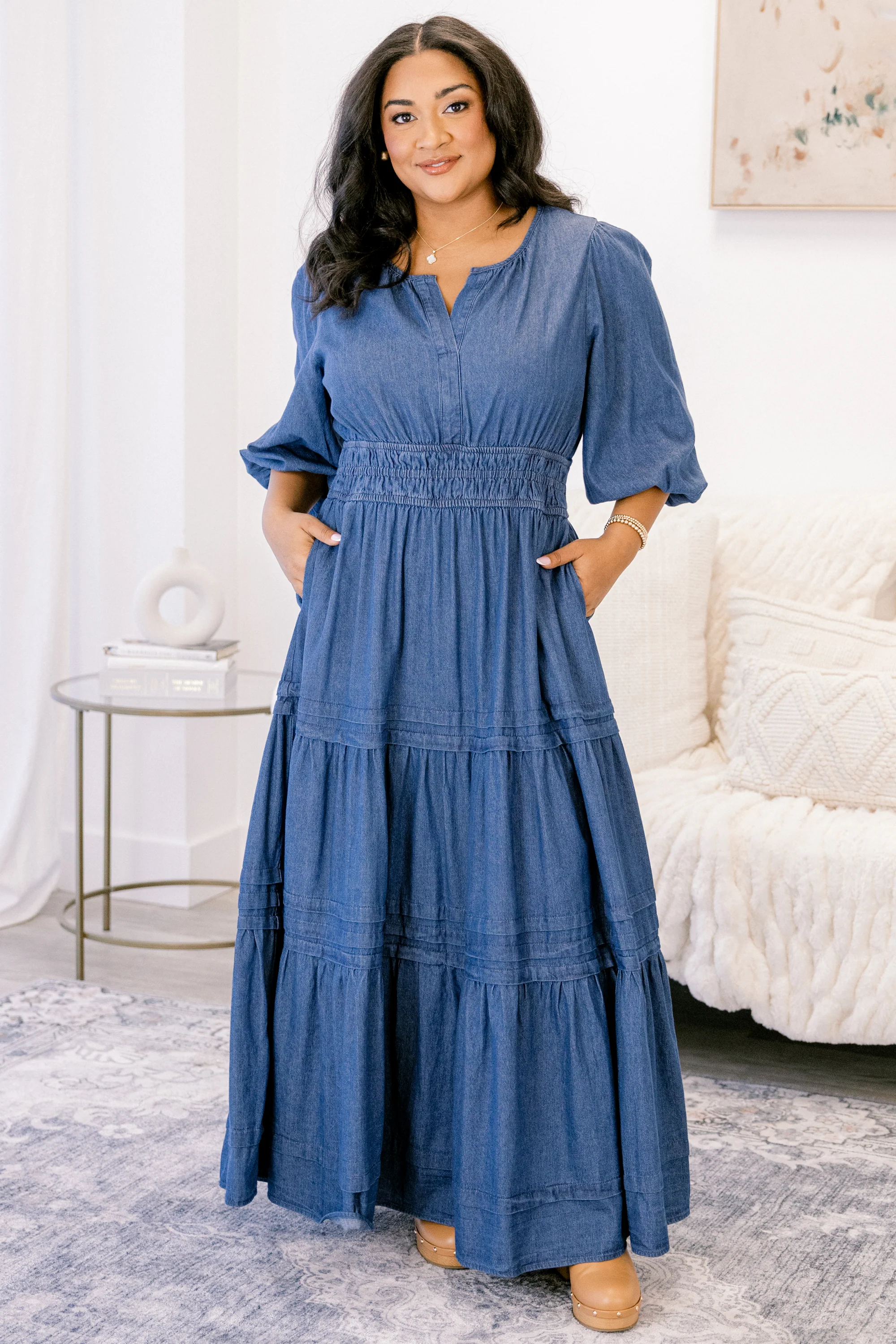 The Clear Choice Dress, Denim - Giverhouse