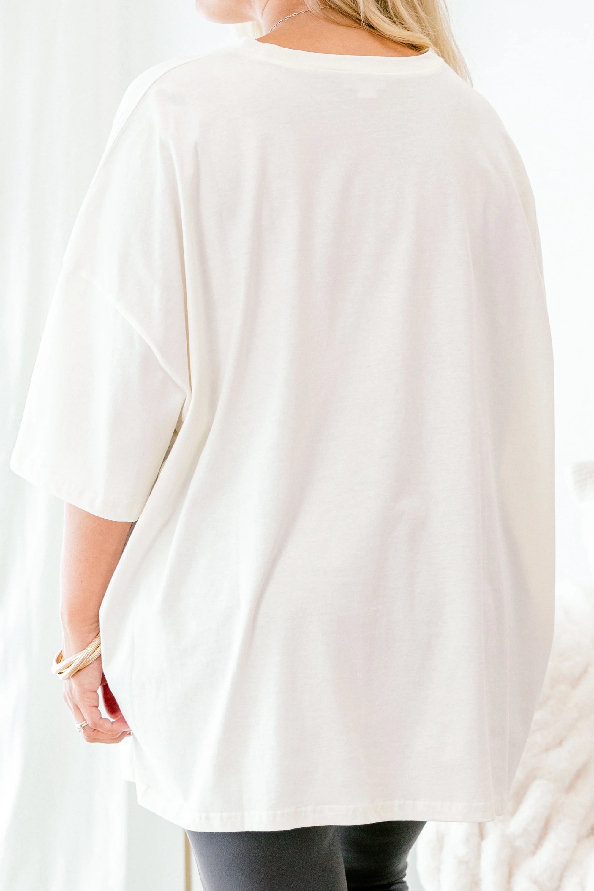 Lil Bit Of Leopard Boyfriend Tee, Ivory - Giverhouse