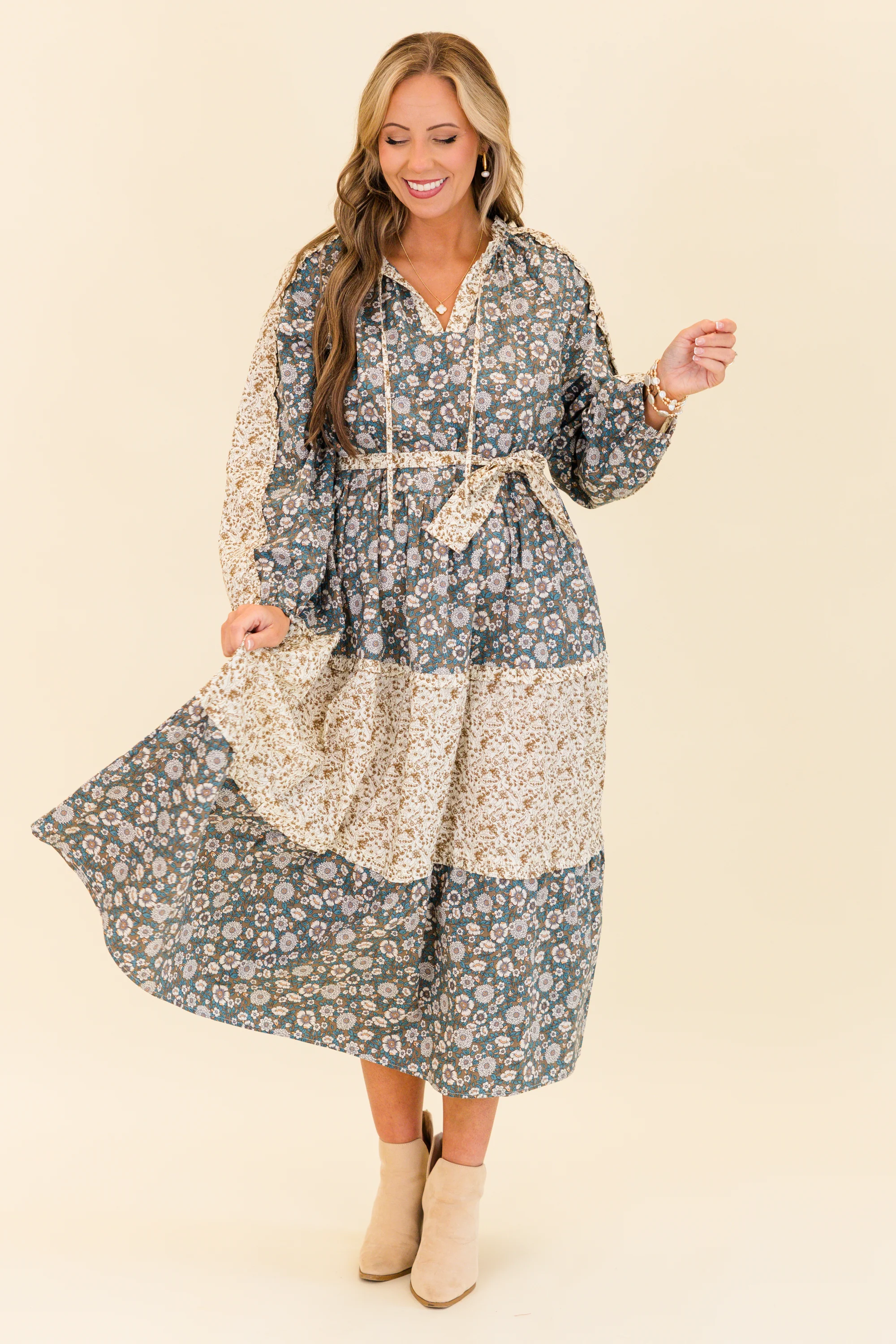 Runway With Me Maxi Dress, Olive Multi - Giverhouse