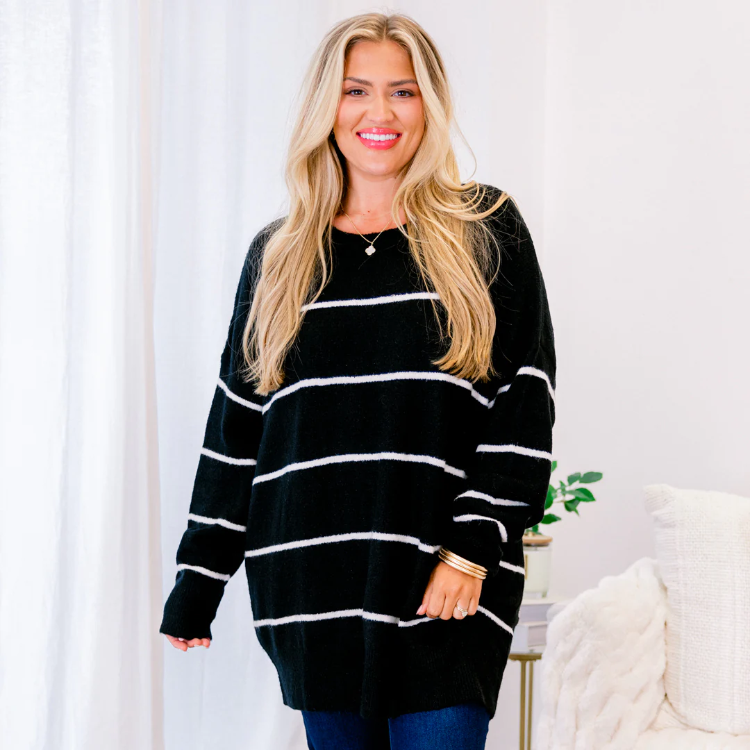 Slumber Party Sweater, Black-Cream - Giverhouse
