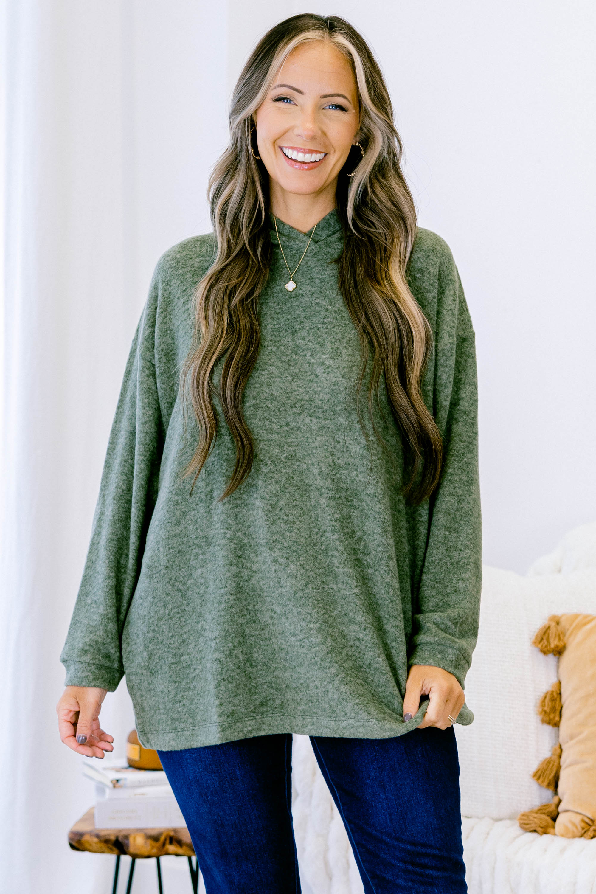 I Am On The Go Top, Dark Olive - Giverhouse