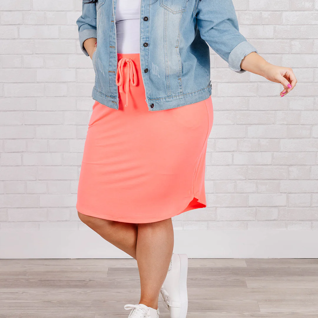 Nice And Comfortable Skirt, Neon Coral Pink - Giverhouse