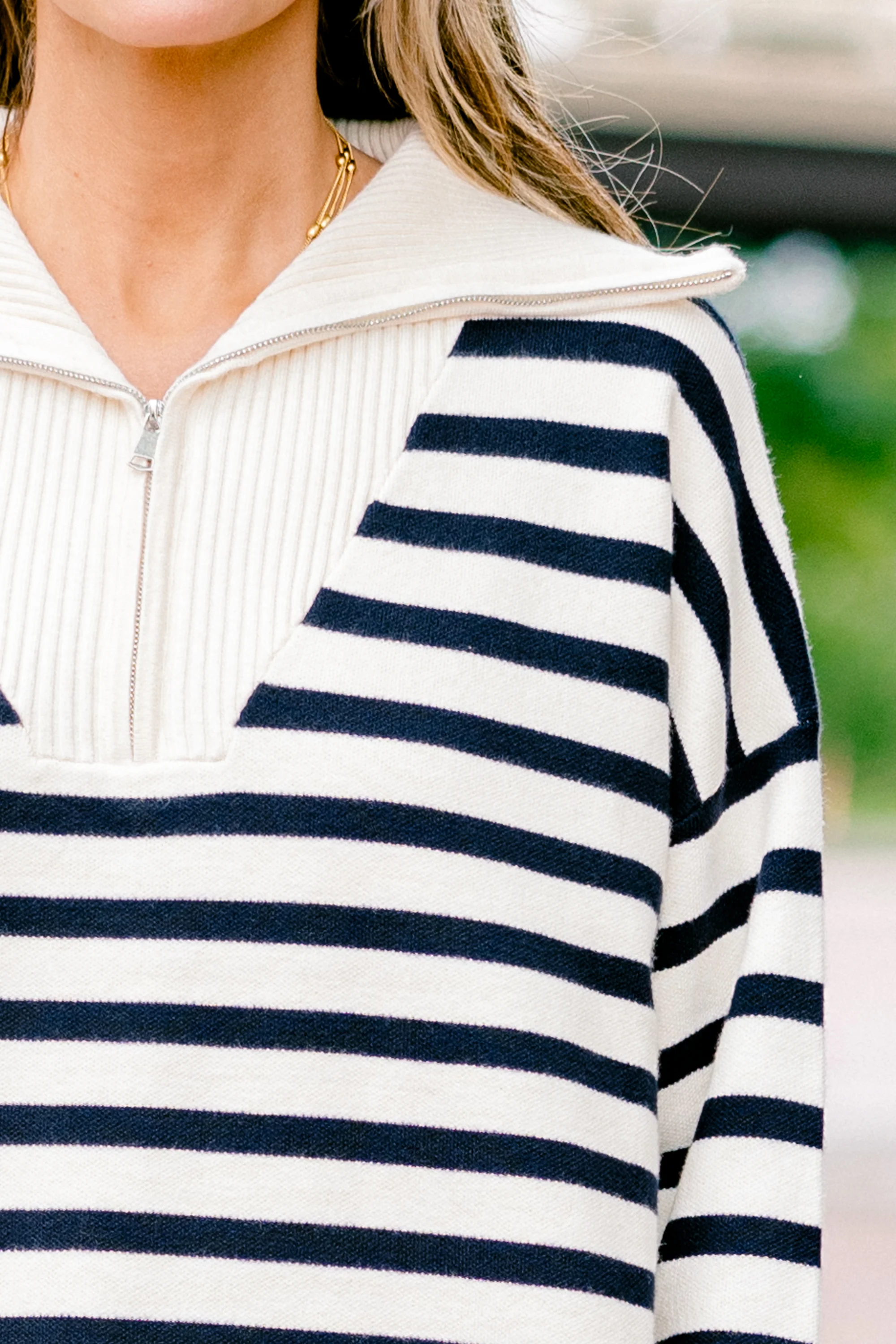 Sweet Stripes Sweater, Taupe - Giverhouse