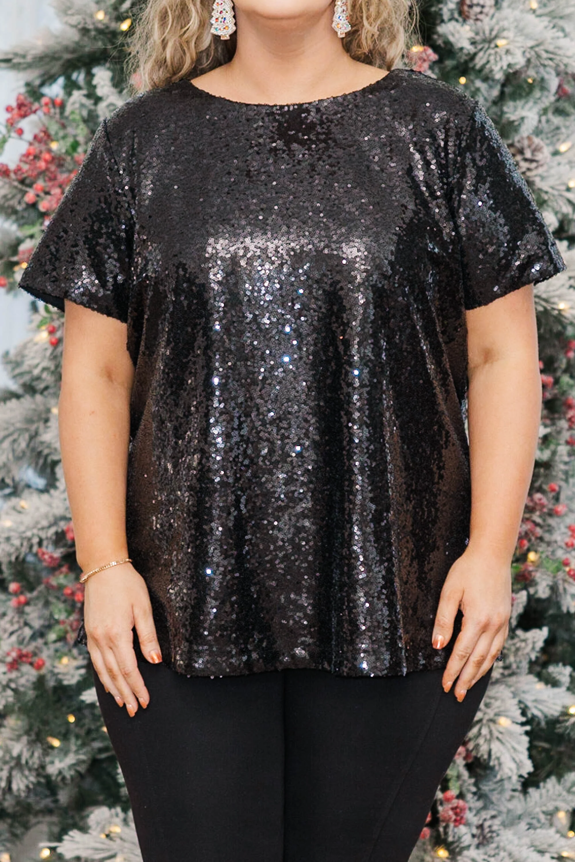 Heart Sparkles Top, Black - Giverhouse