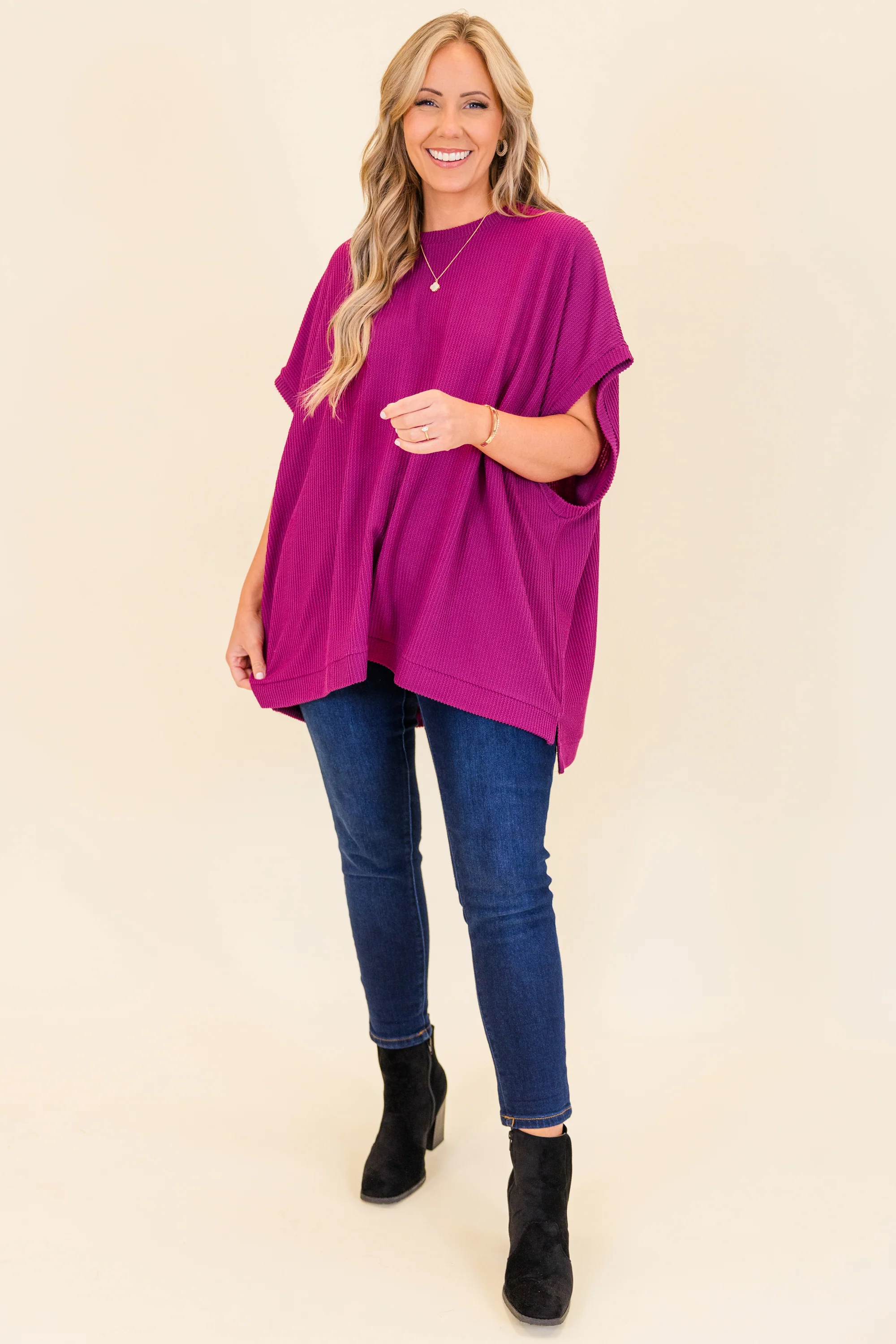 All About Knits Top, Berry - Giverhouse