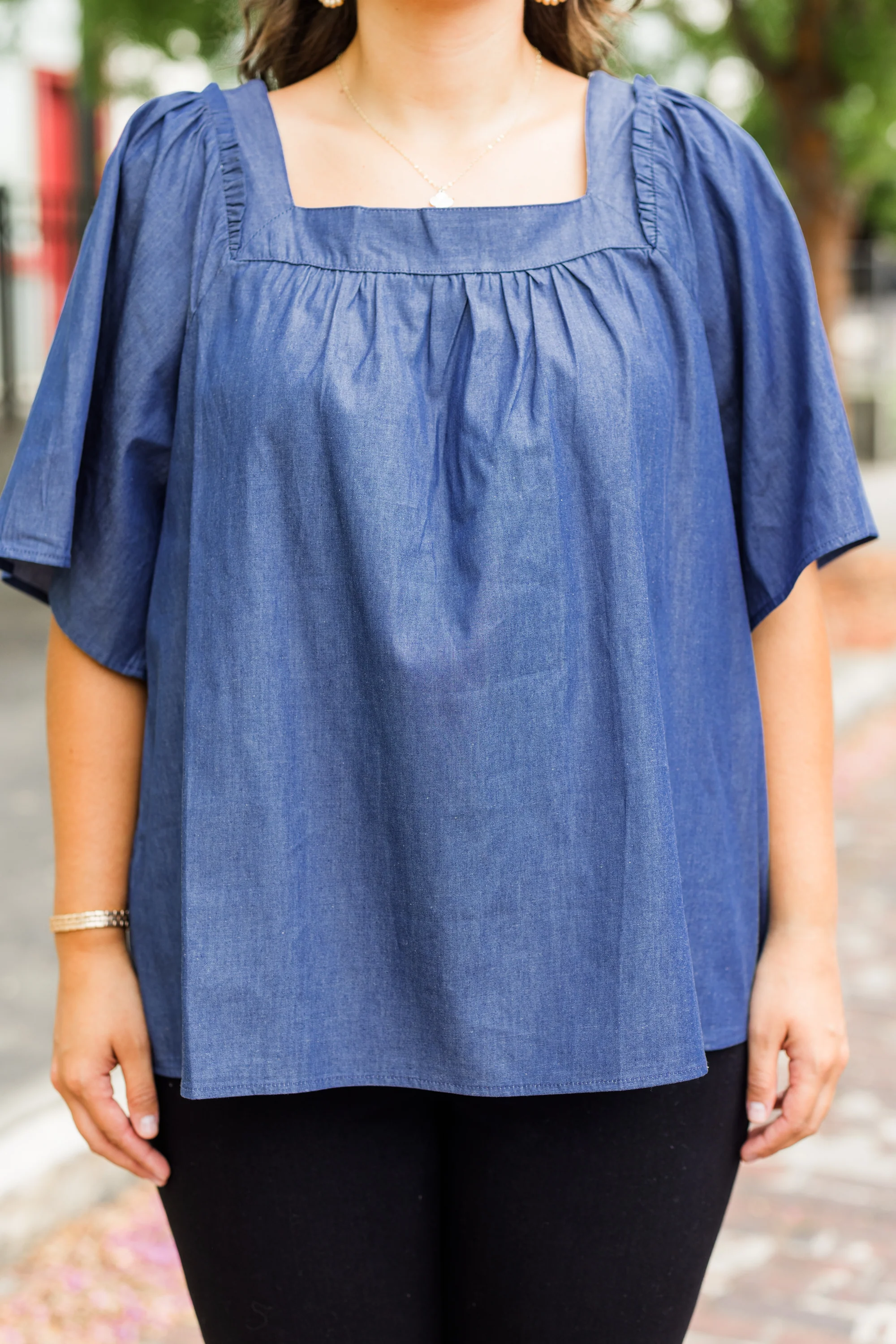 Blue Jean Babe Top, Medium Wash - Giverhouse