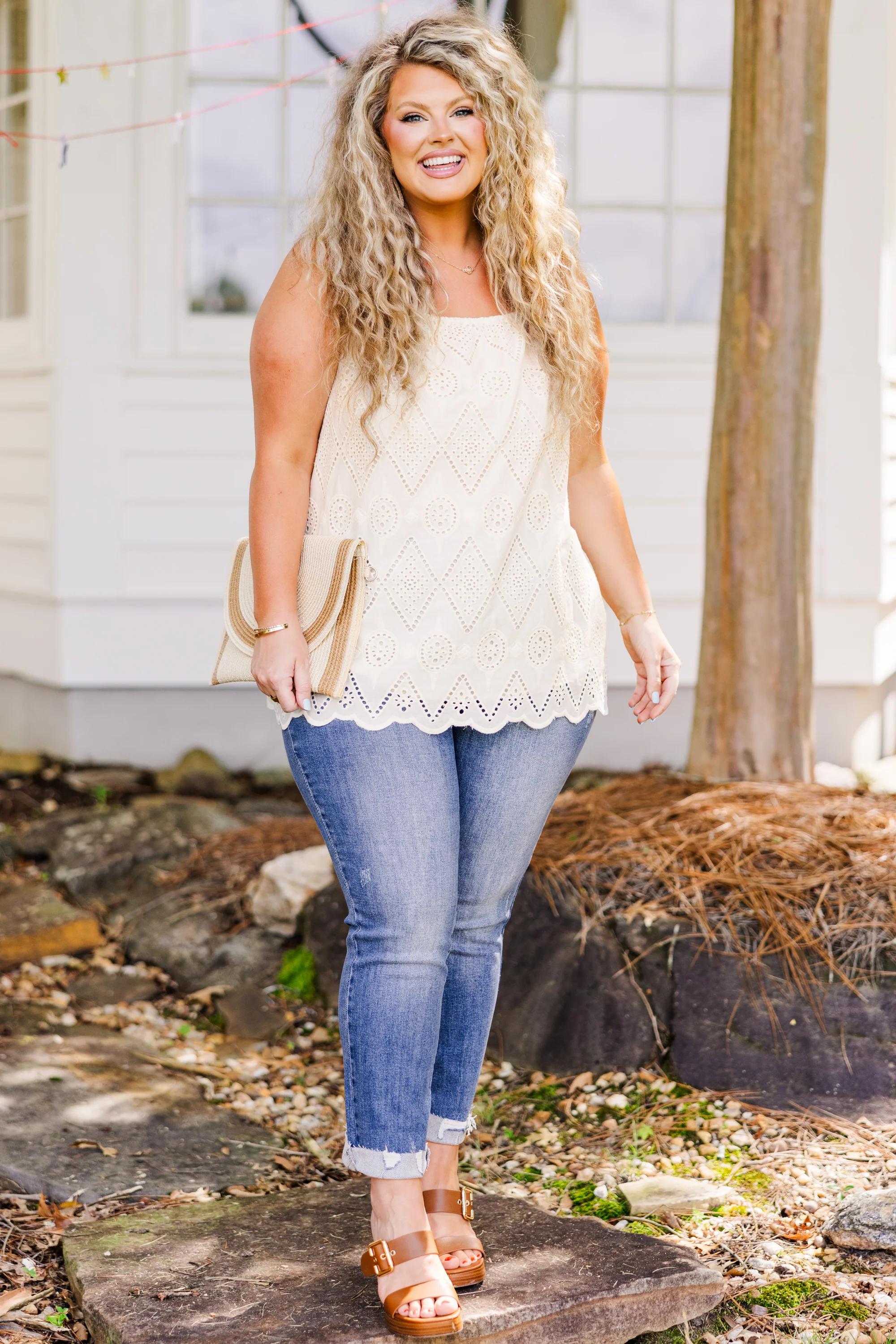 Full Of Happiness Tank, Natural - Giverhouse