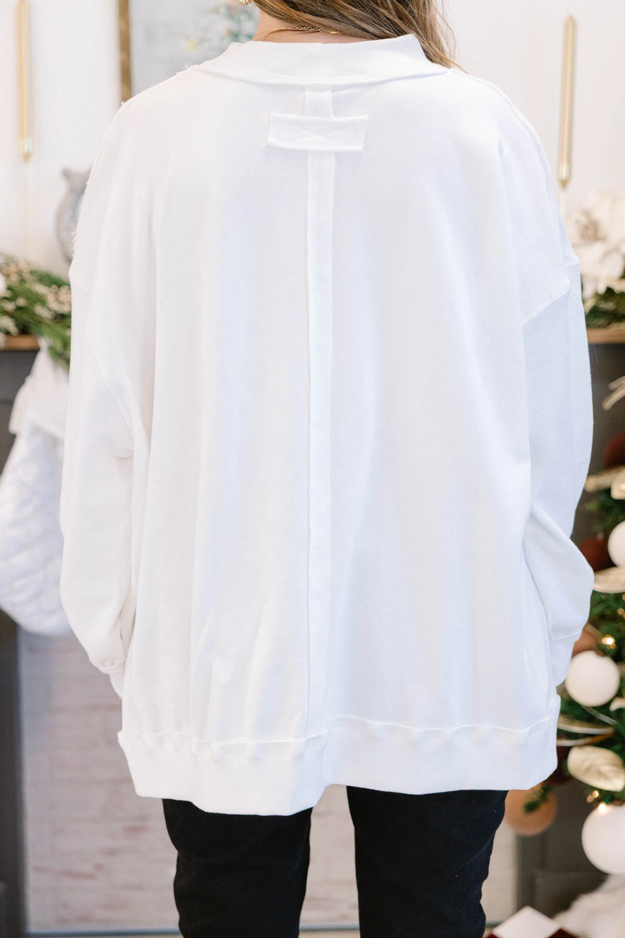 Merry and Plaid Mock Neck Pullover, Ivory - Giverhouse