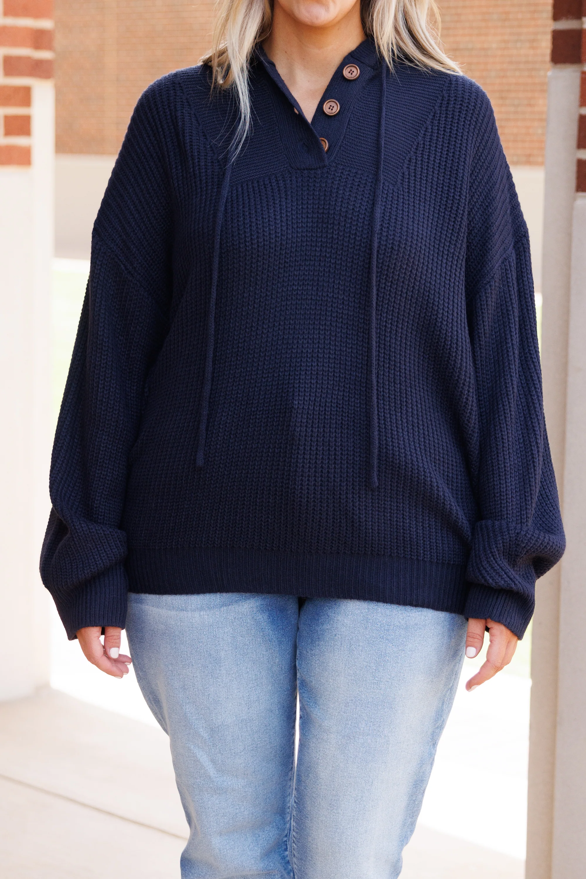 Warm And Happy Hoodie, Dark Navy - Giverhouse
