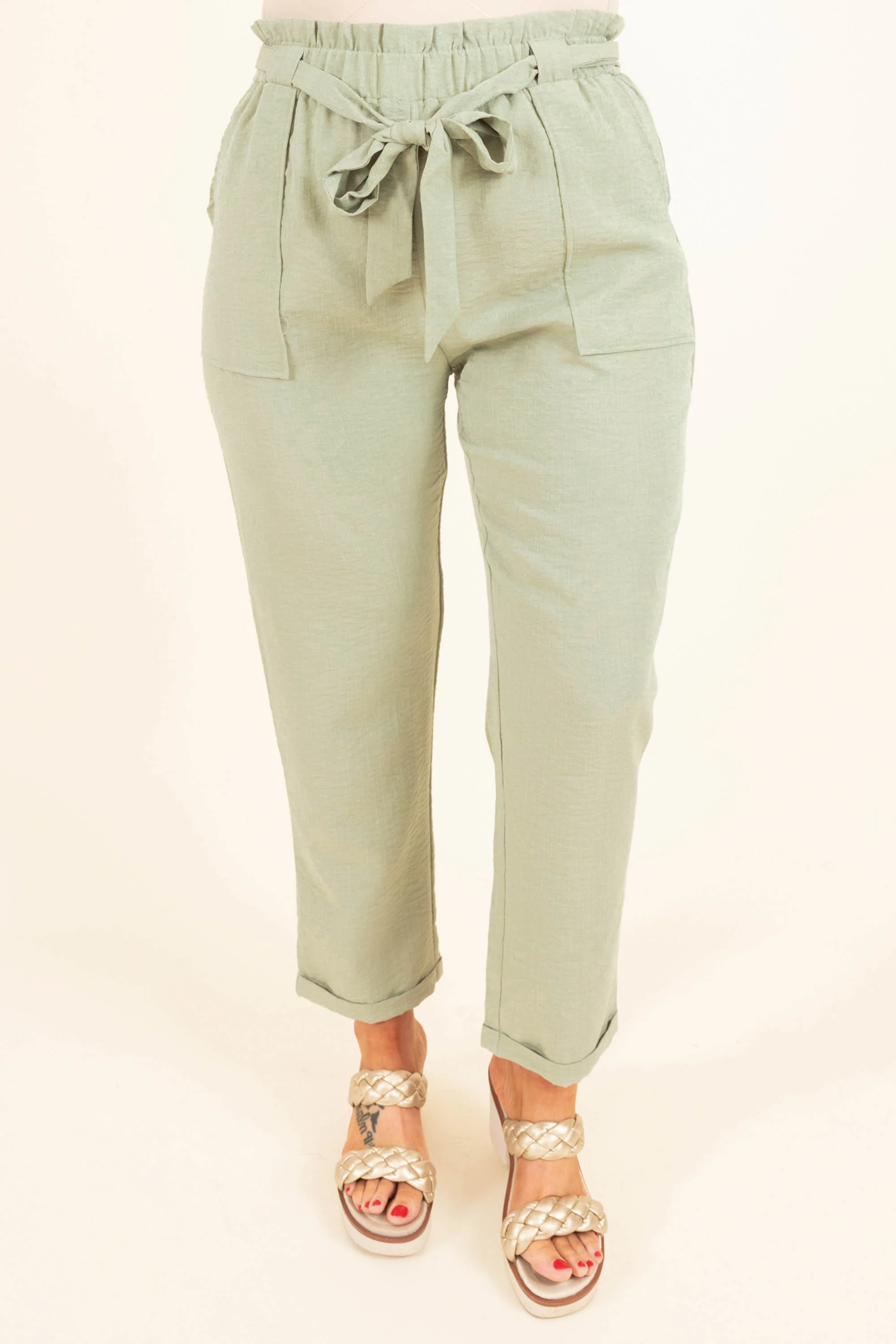 Nice For Once Pants, Sage - Giverhouse