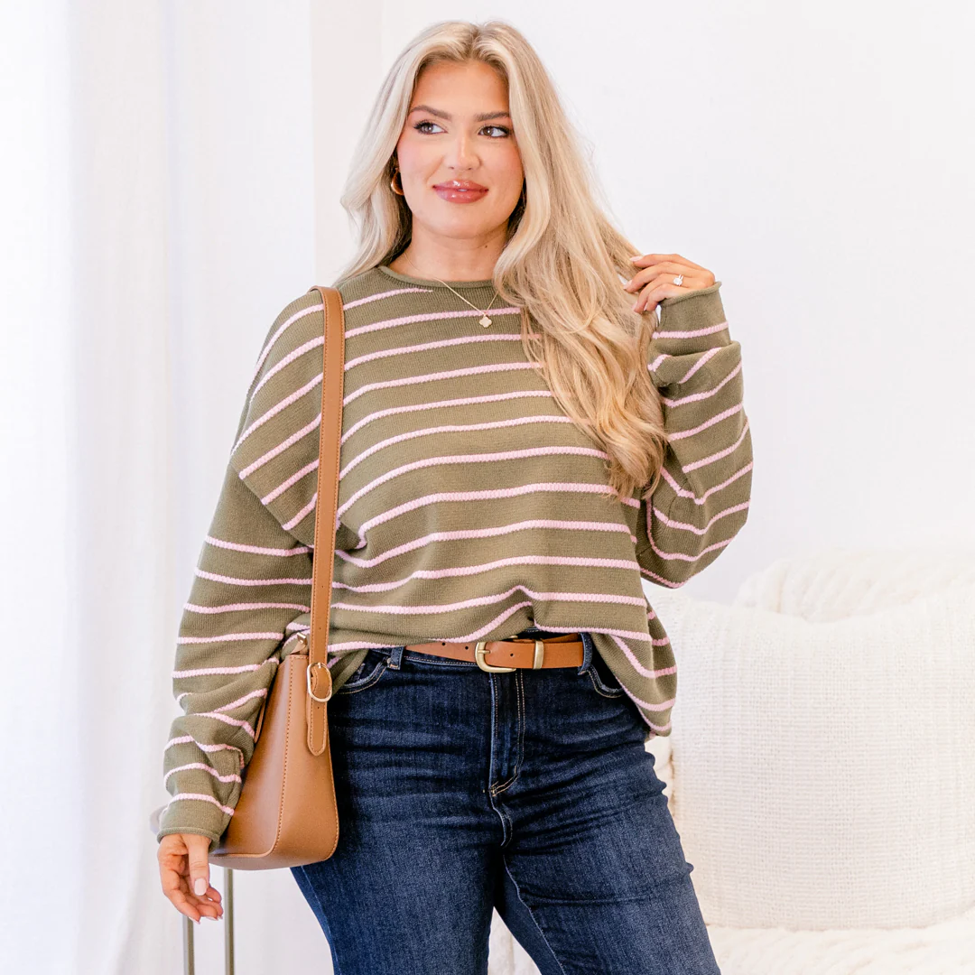 Slumber Party Time Sweater, Green-Pink - Giverhouse