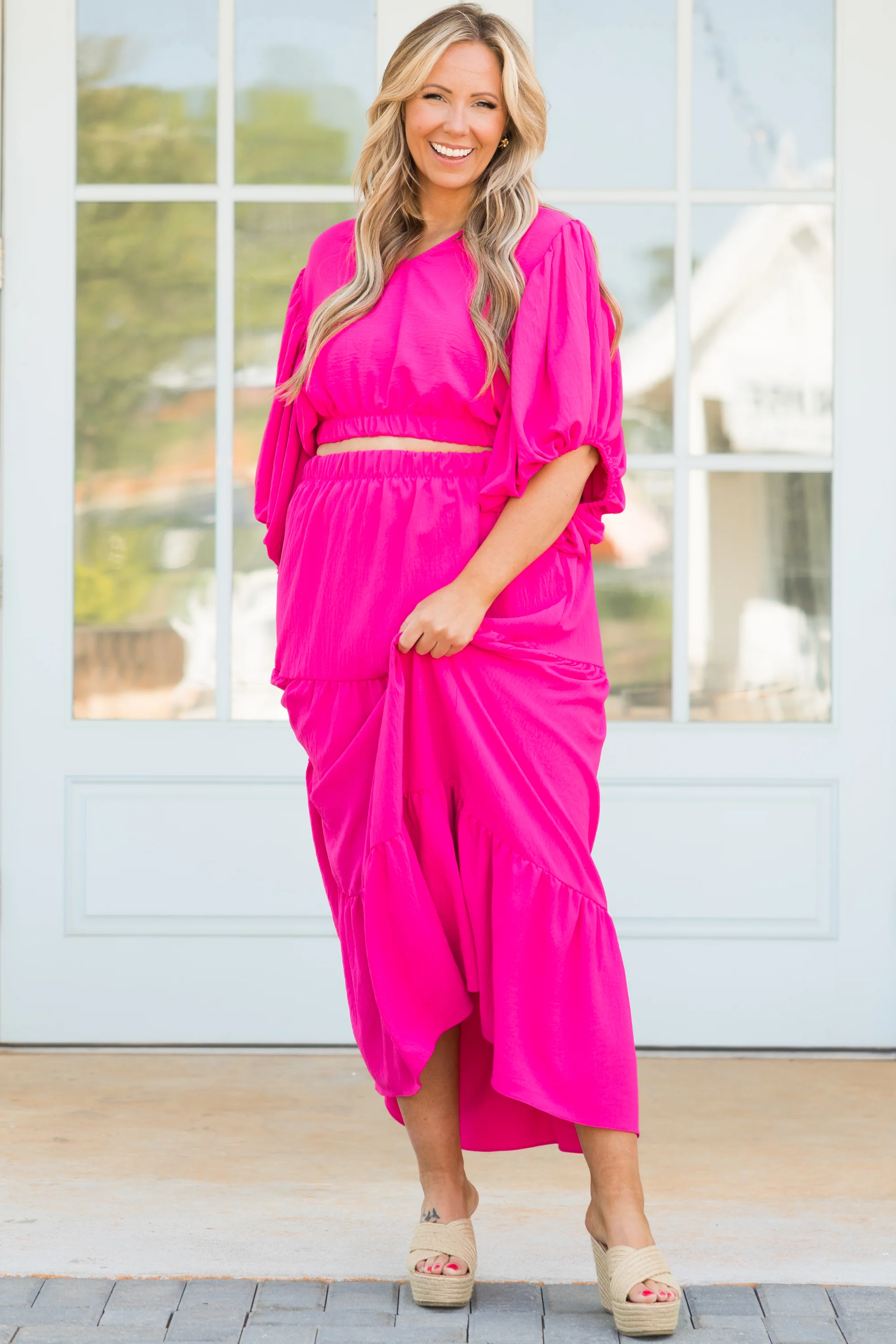 Inspired By Life Maxi Skirt, Hot Pink - Giverhouse