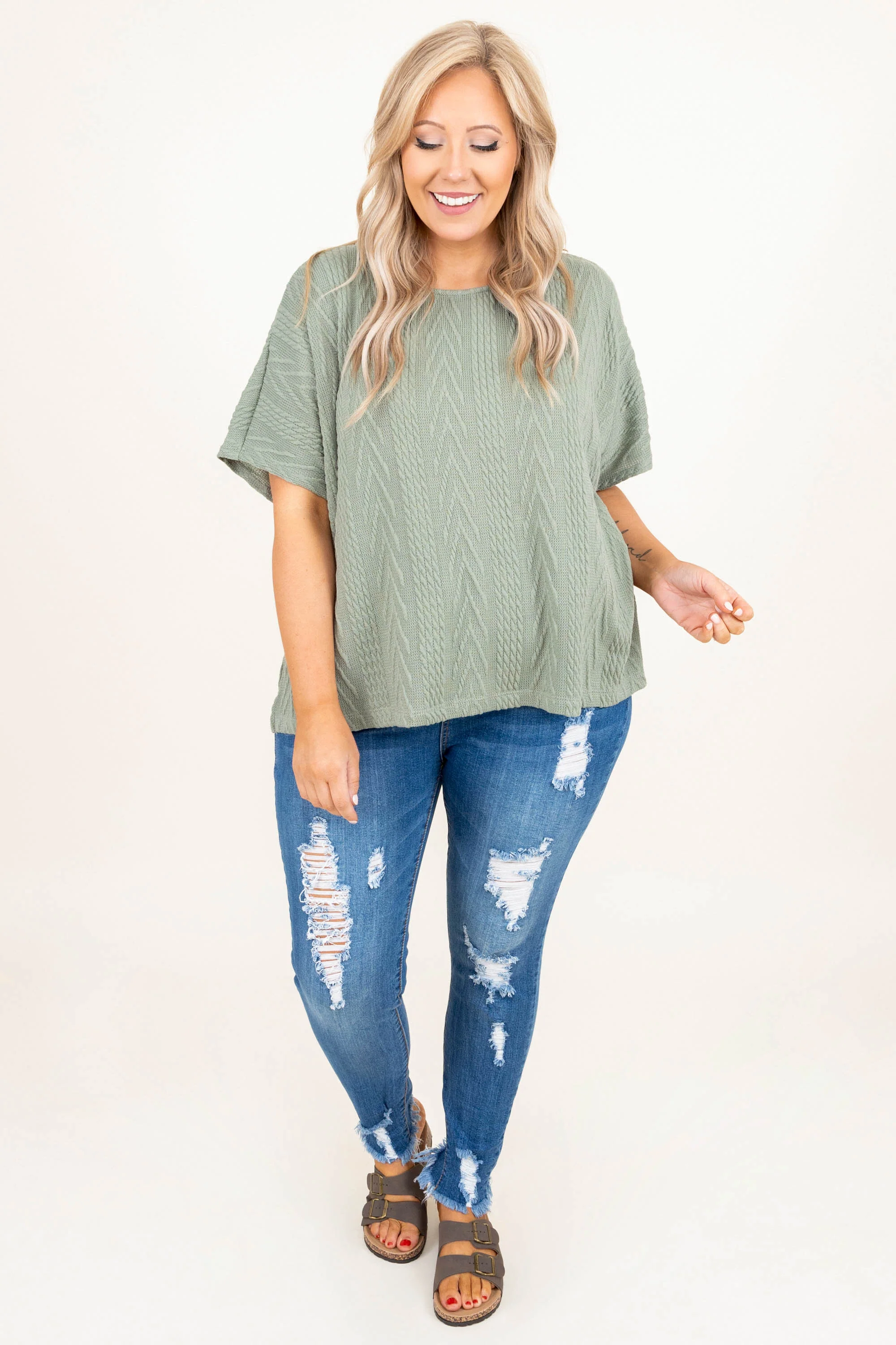 Timing Of Life Top, Olive - Giverhouse