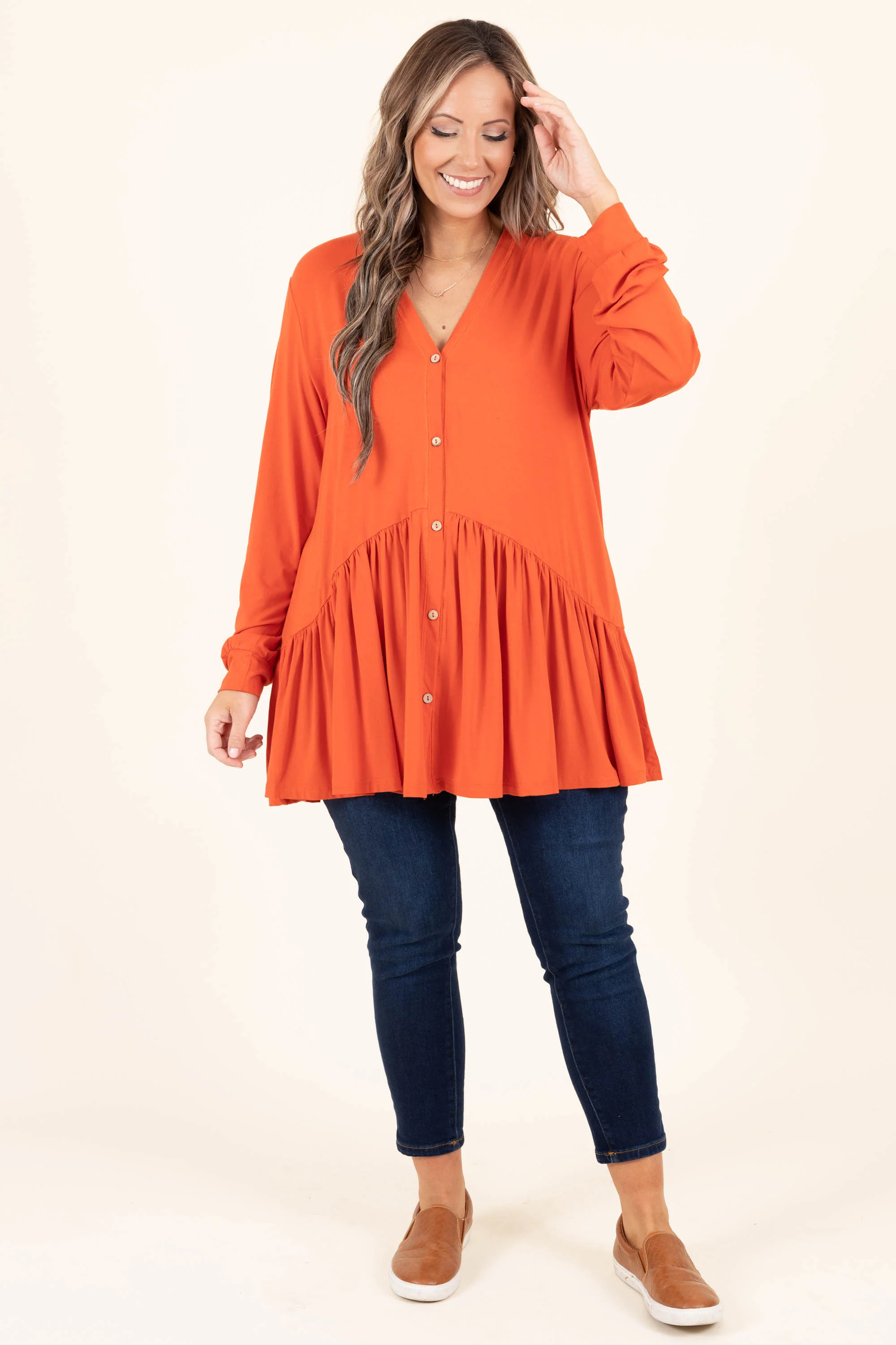 All The Emotions Tunic, Rust - Giverhouse