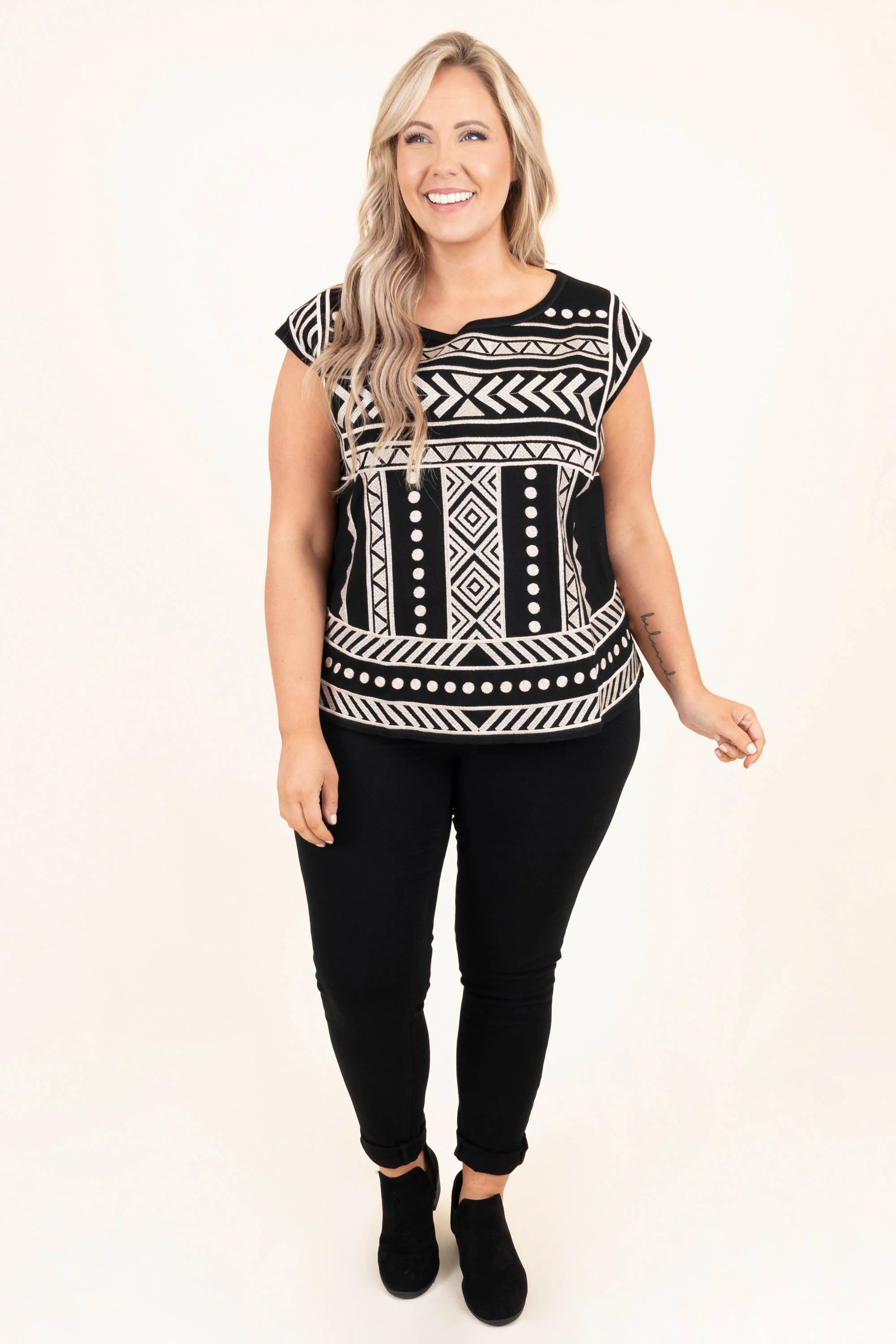 Let Time Stop Top, Black Taupe - Giverhouse