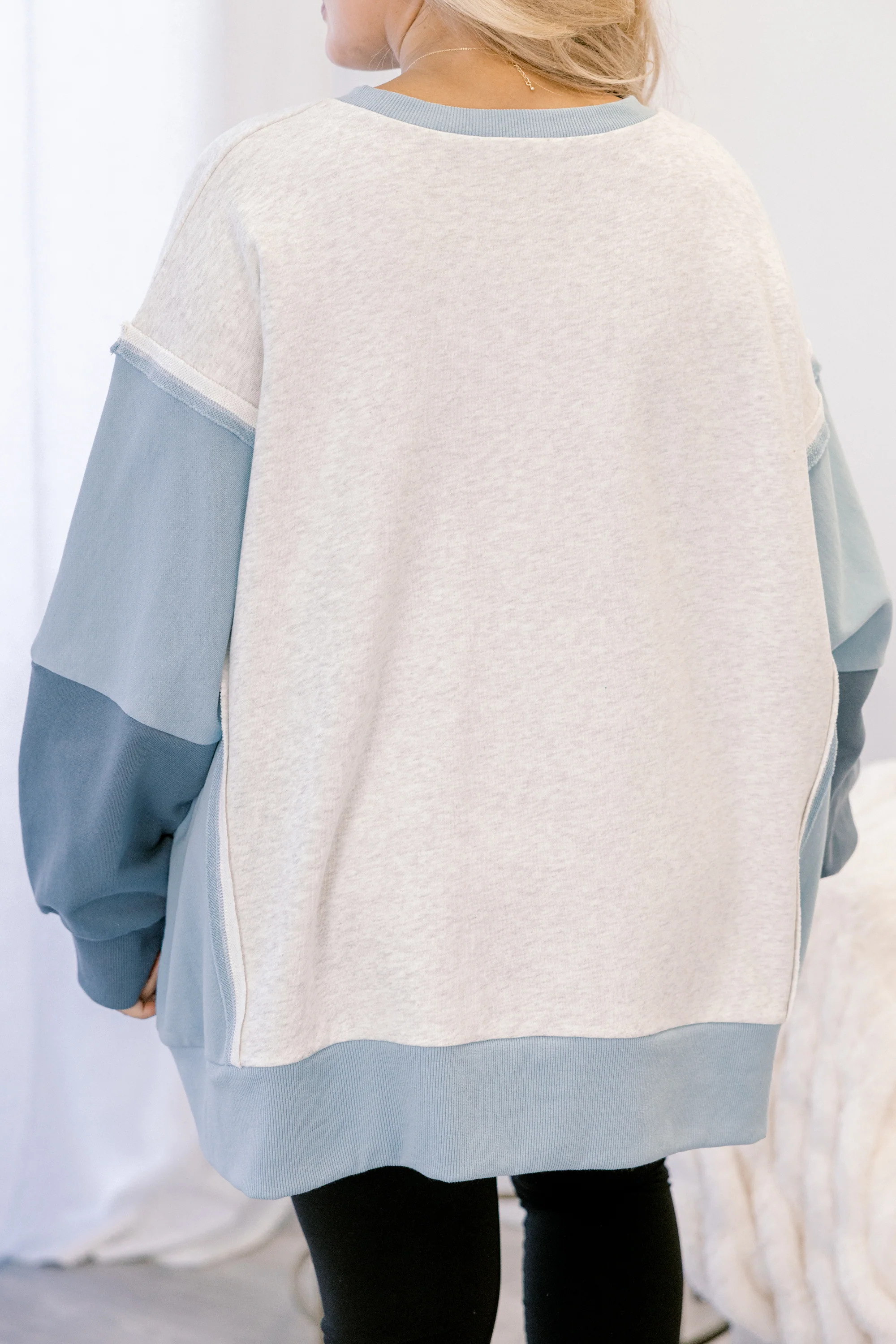 Rising To The Opportunity Pullover, Blue-Gray - Giverhouse