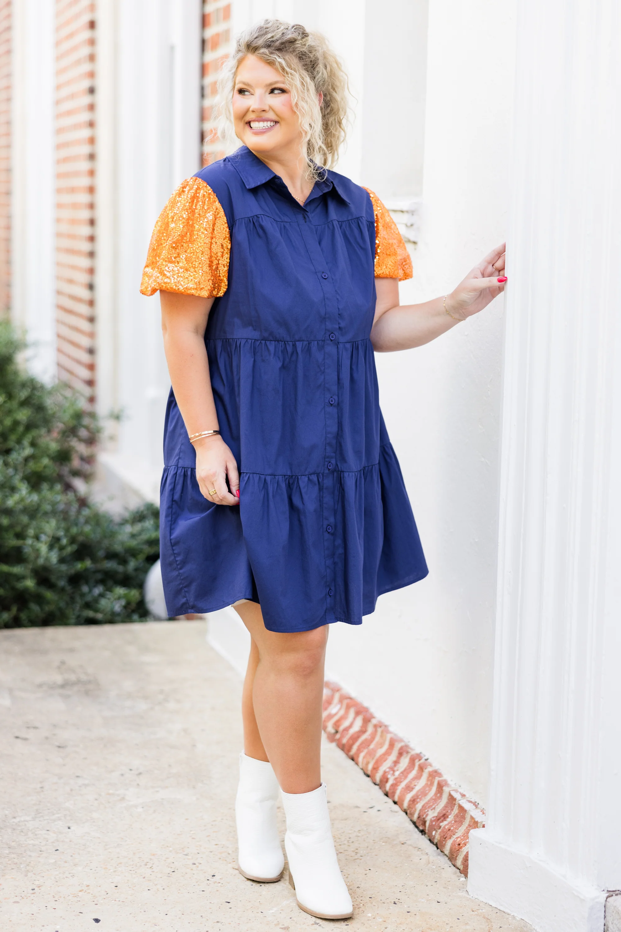 Game Day Glam Dress, Orange - Giverhouse