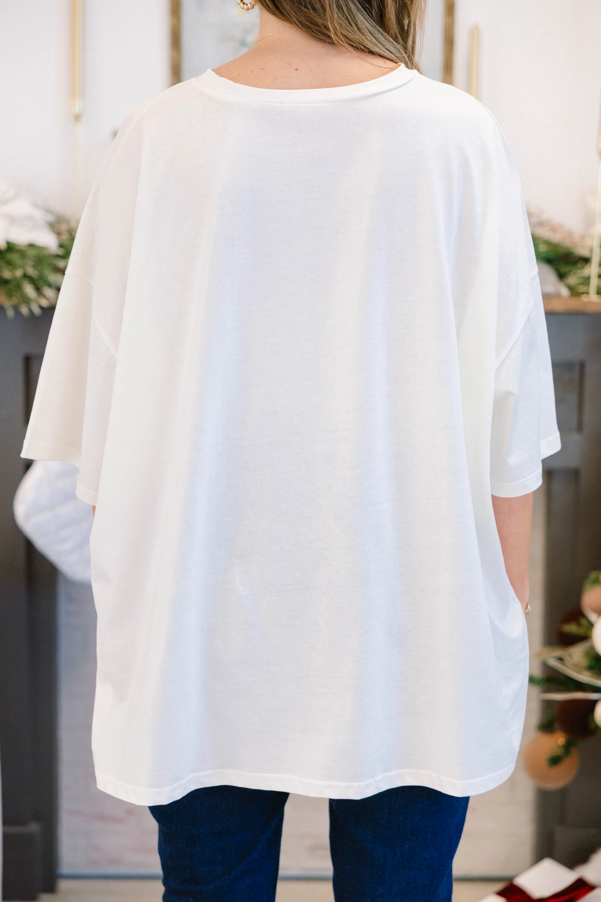 Have A Holly Jolly Christmas Boyfriend Tee, Ivory - Giverhouse