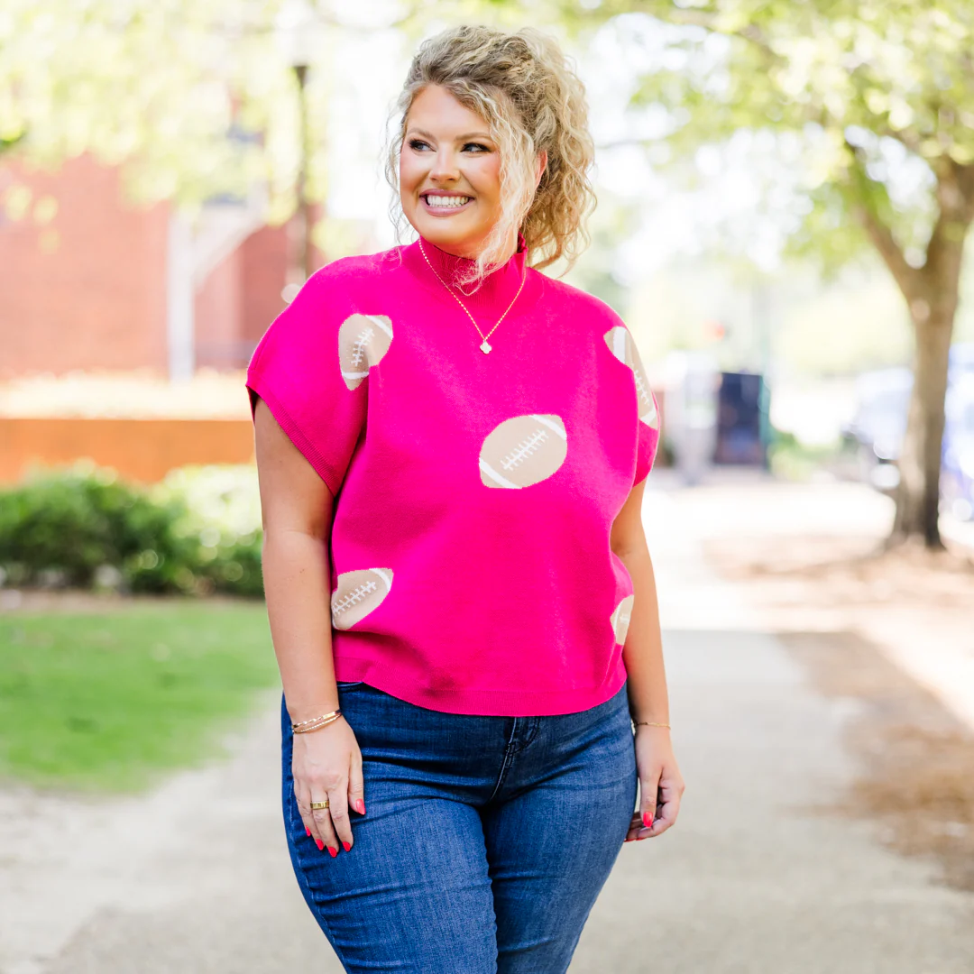 Football Mama Sweater, Pink - Giverhouse