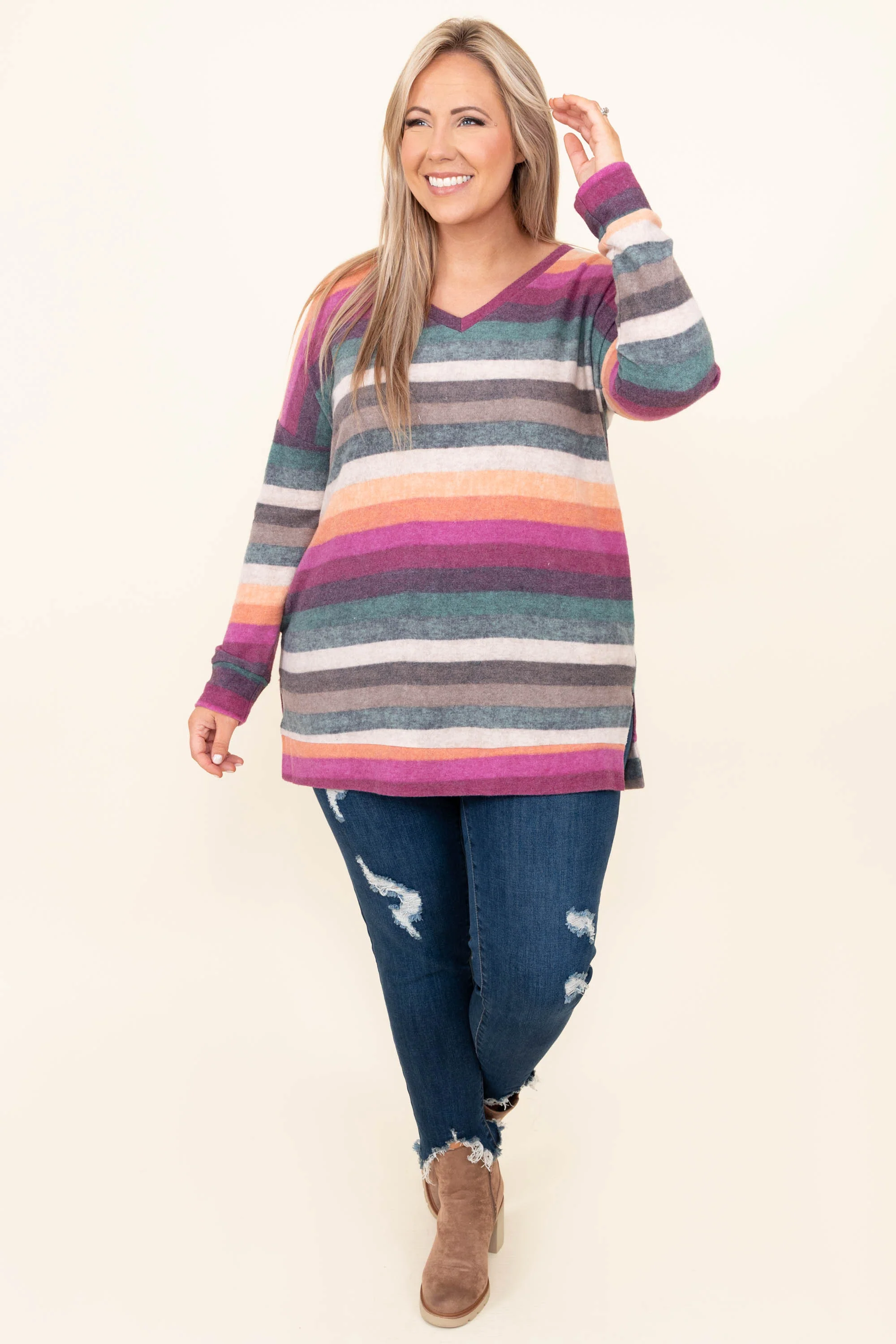Movies And Cuddles Top, Magenta/ Jade - Giverhouse