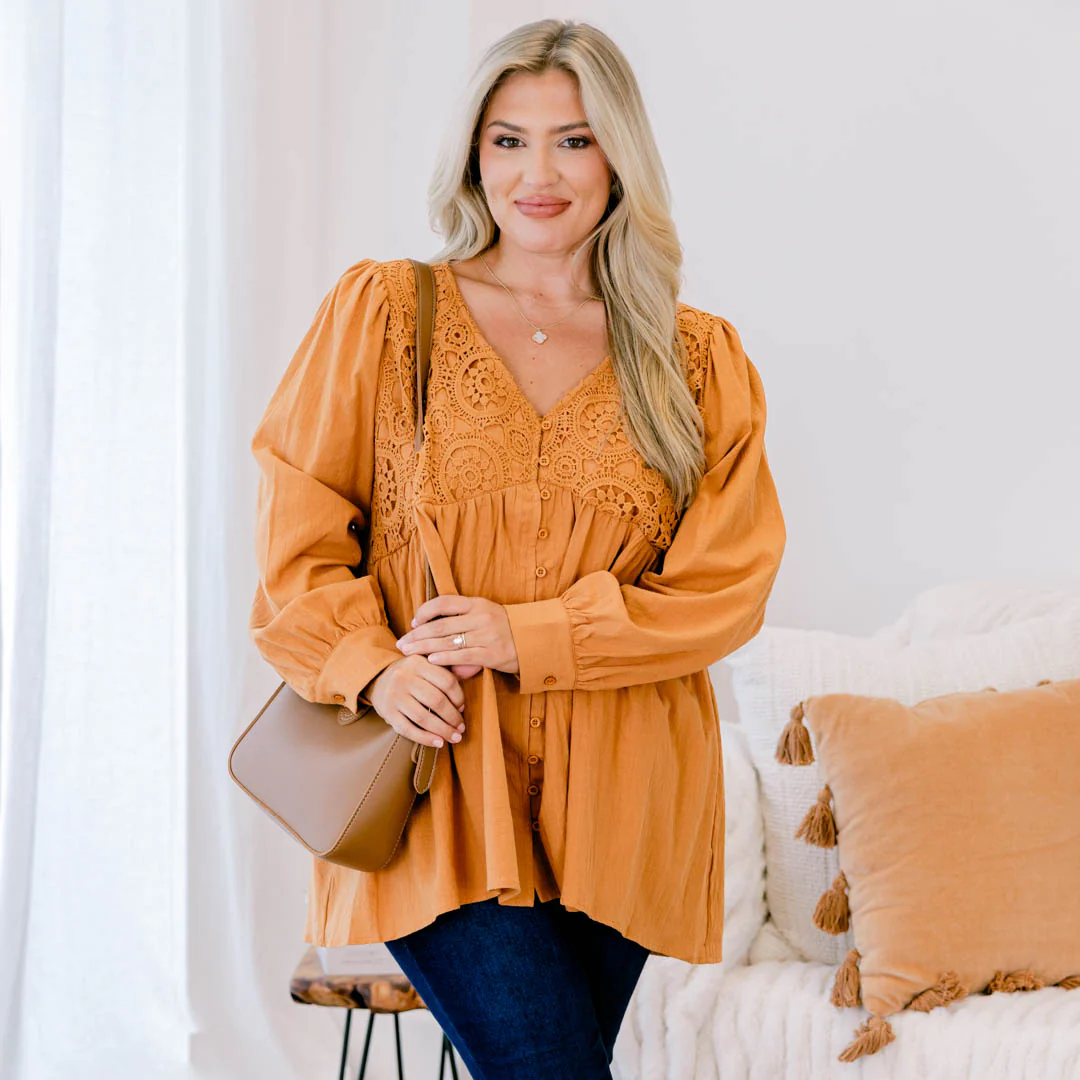 Fireside Stories Top, Orange - Giverhouse